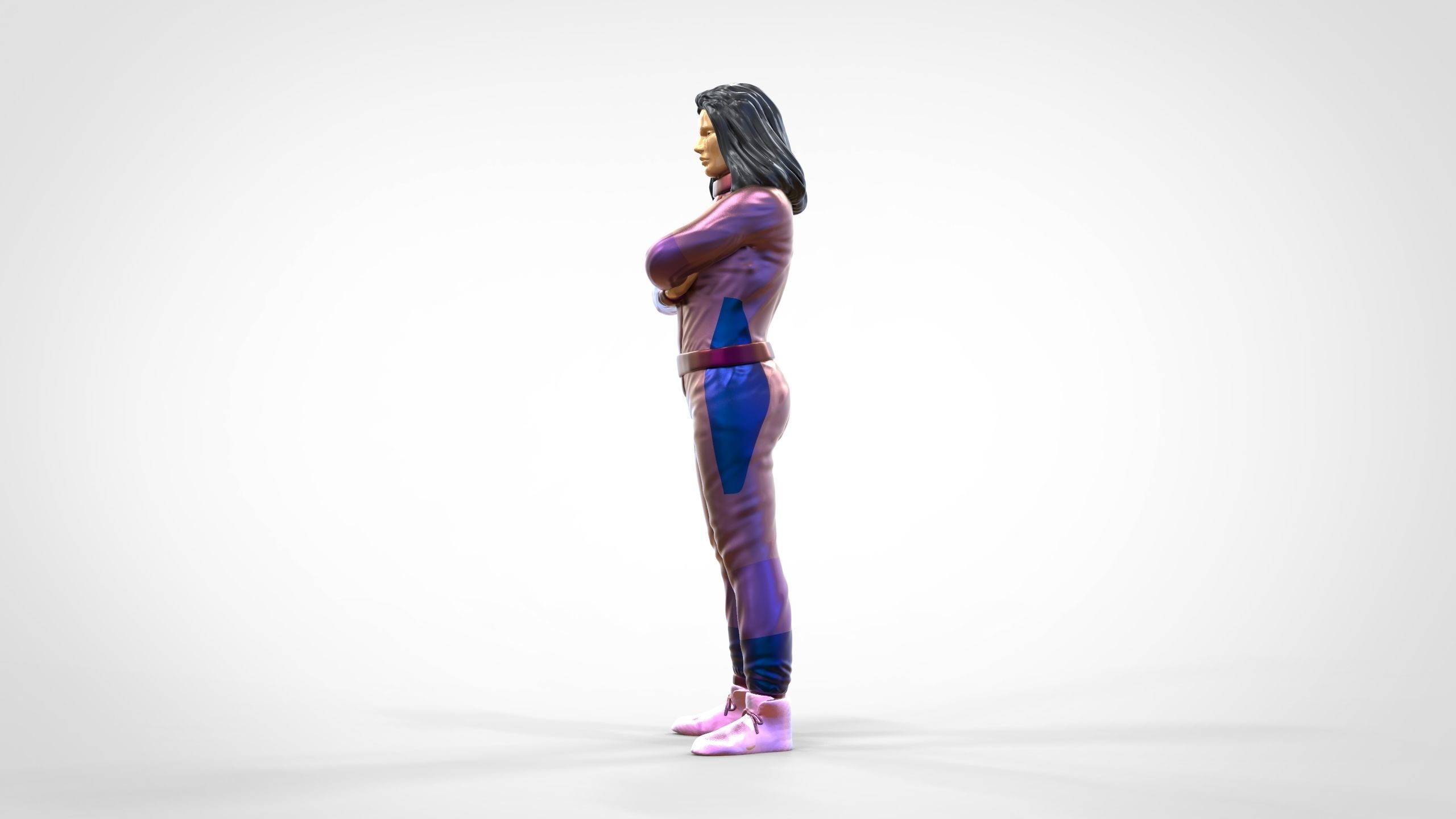 N5 Woman Race Driver Standing 3D print model_16