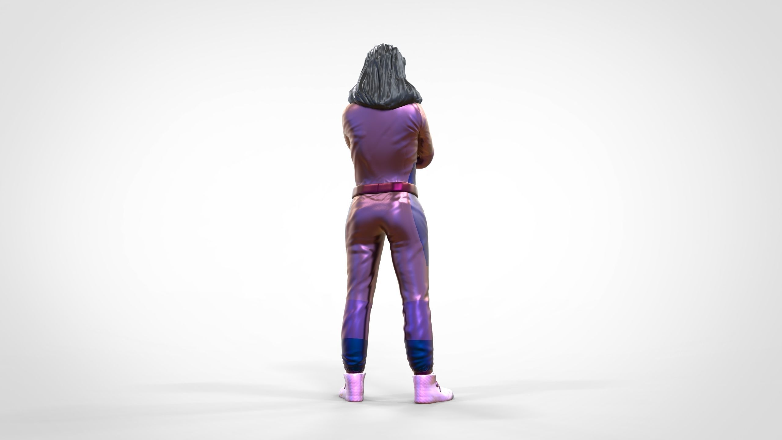 N5 Woman Race Driver Standing 3D print model_9