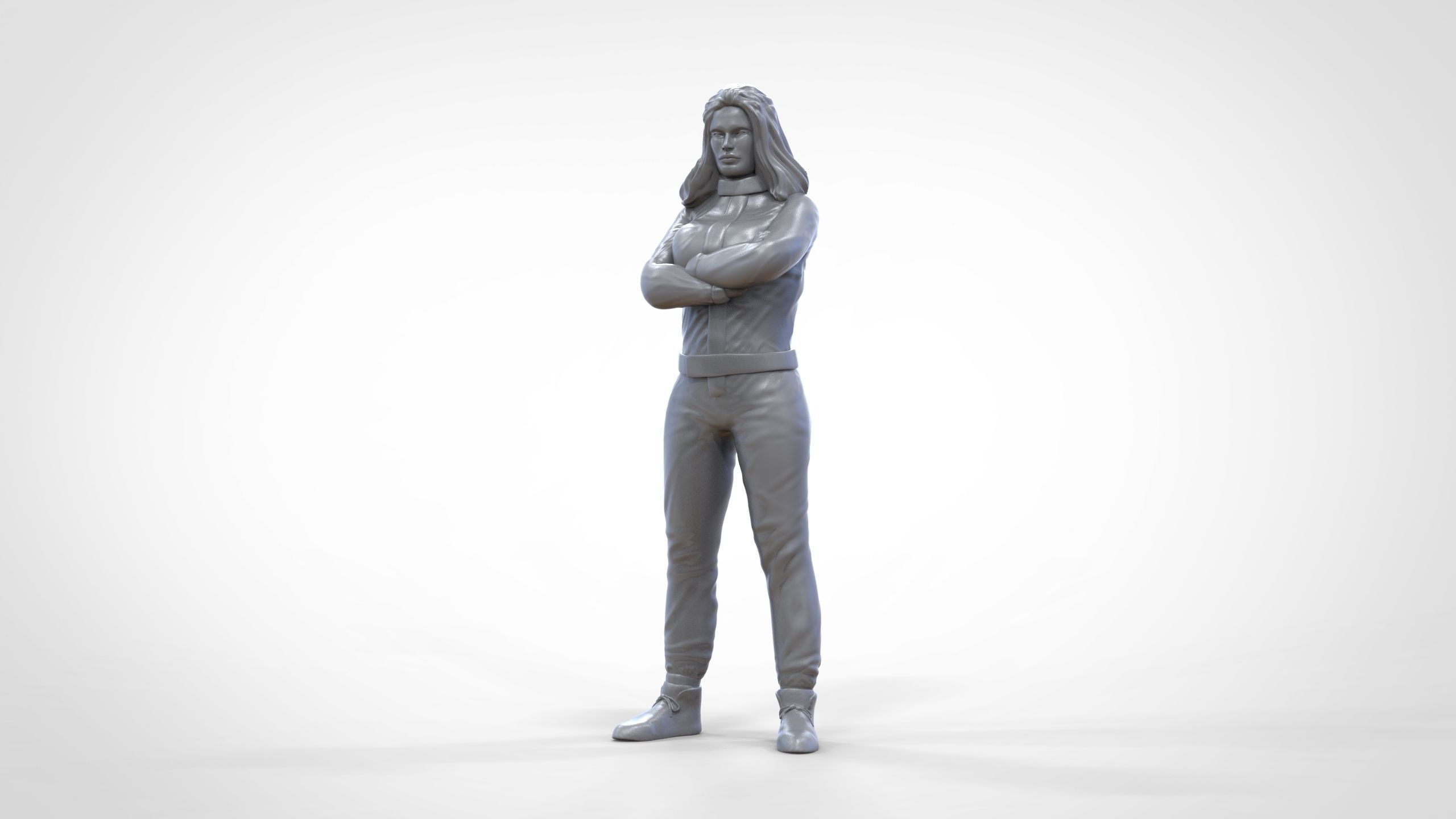 N5 Woman Race Driver Standing 3D print model_32