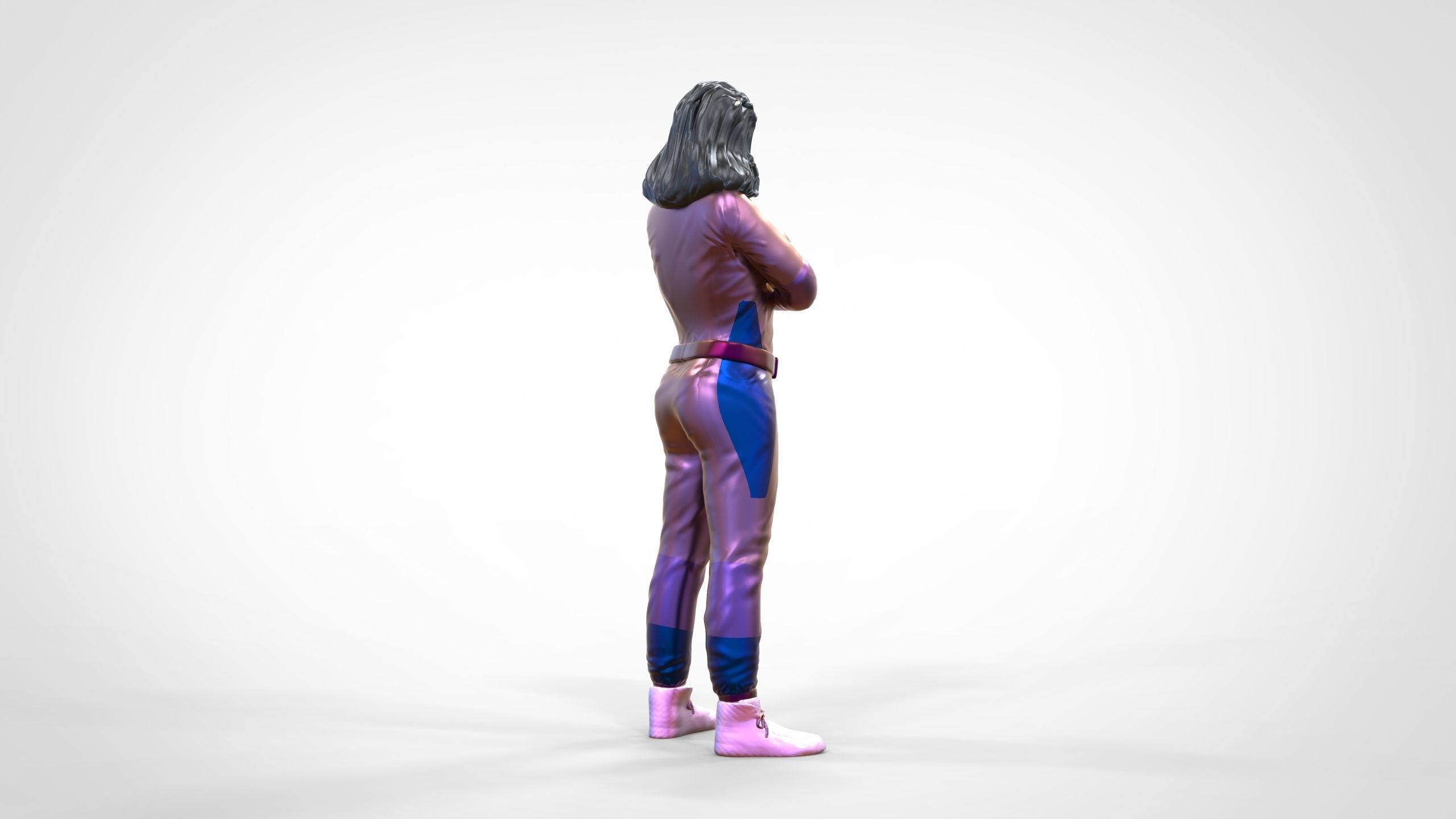 N5 Woman Race Driver Standing 3D print model_7
