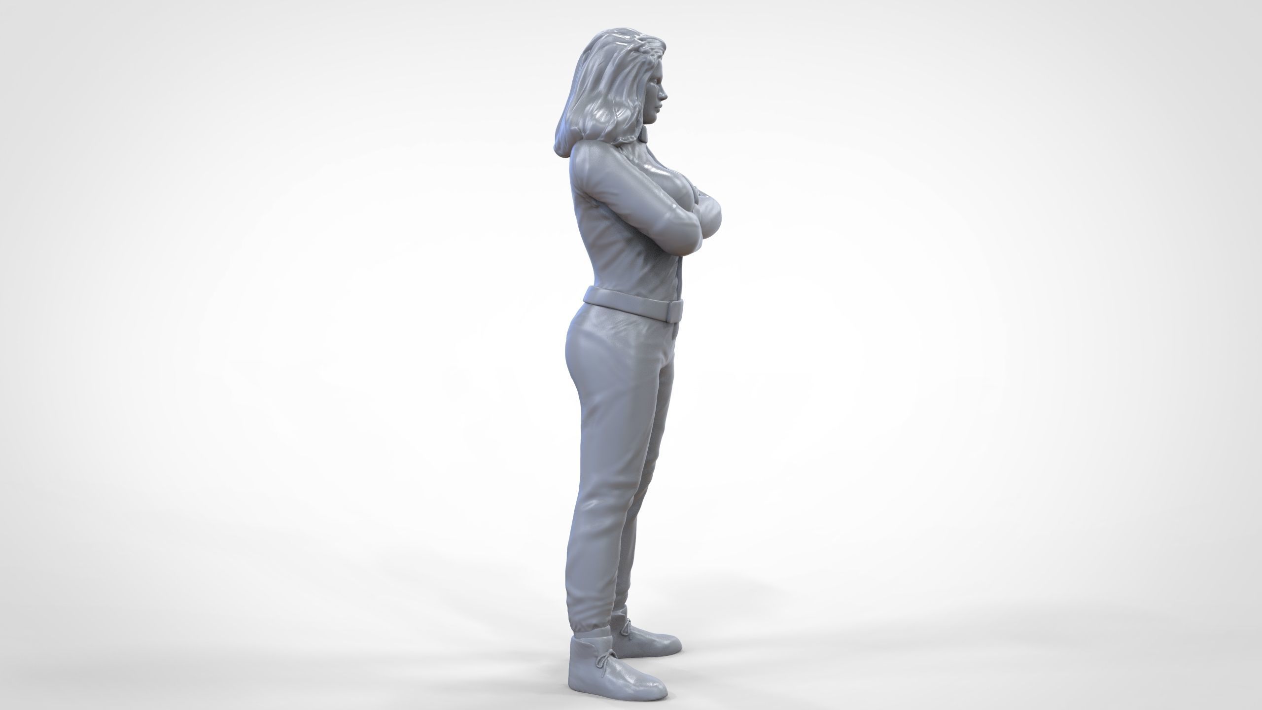 N5 Woman Race Driver Standing 3D print model_25