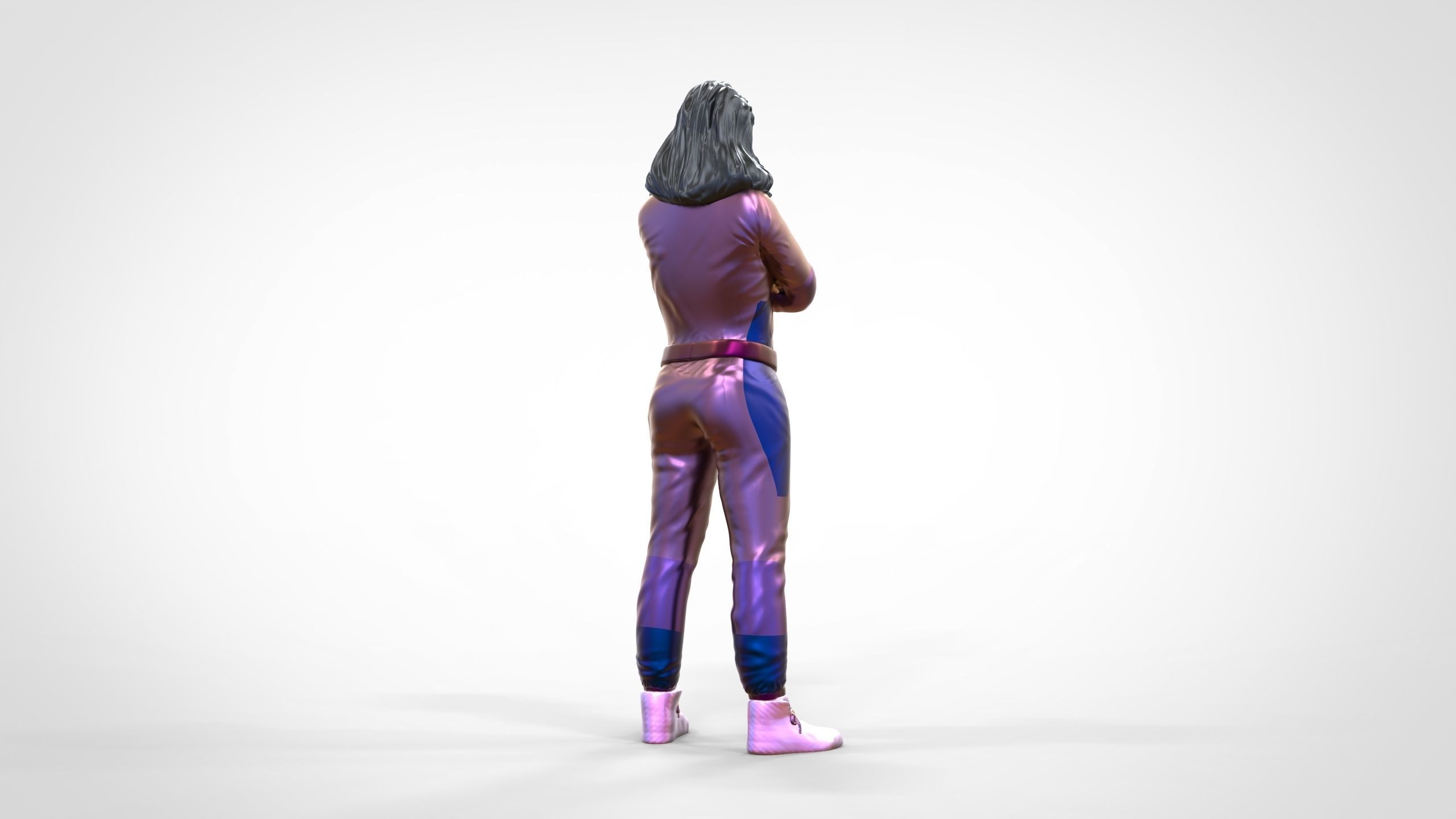 N5 Woman Race Driver Standing 3D print model_11
