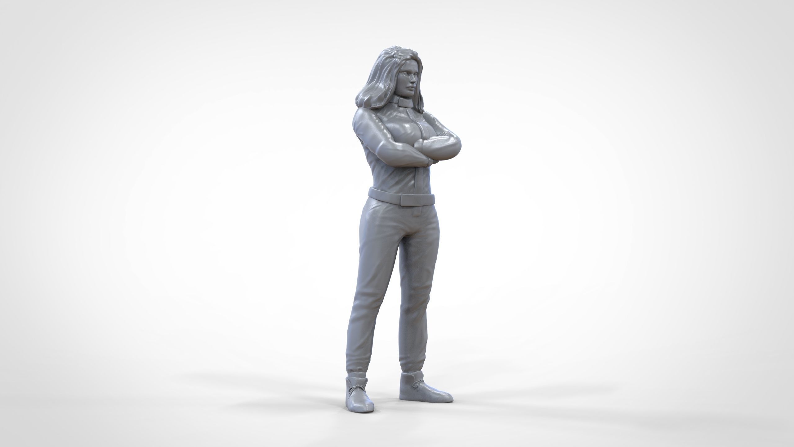 N5 Woman Race Driver Standing 3D print model_34