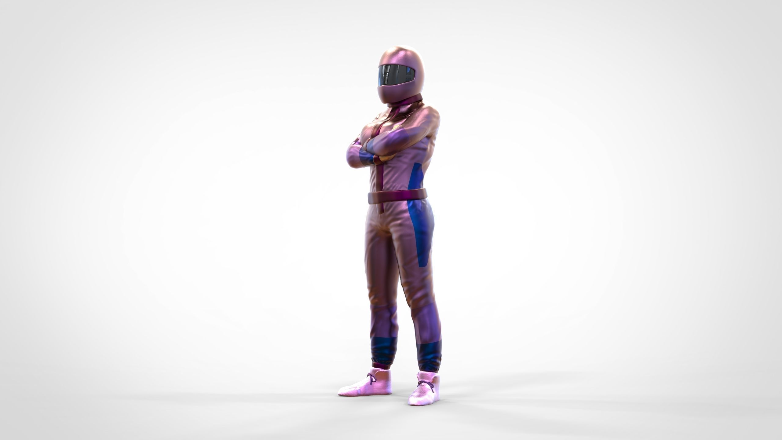 N5 Woman Race Driver Standing 3D print model_42
