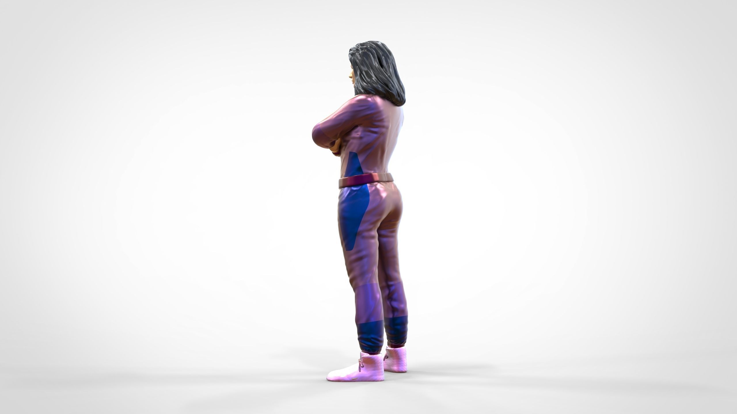 N5 Woman Race Driver Standing 3D print model_14