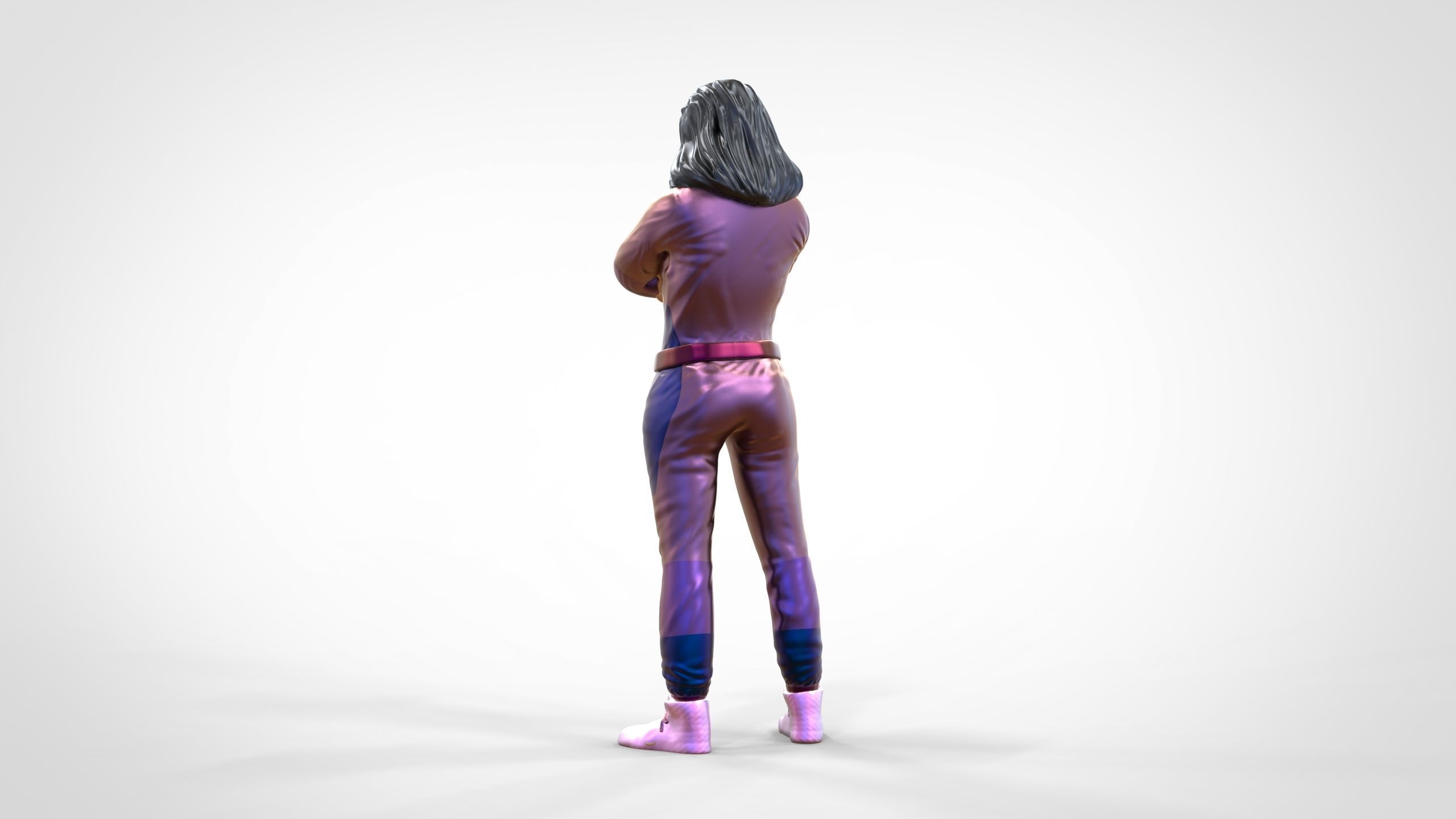 N5 Woman Race Driver Standing 3D print model_12