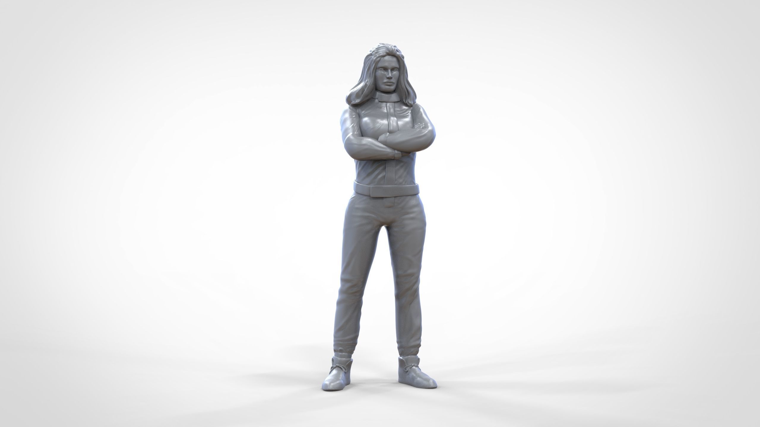 N5 Woman Race Driver Standing 3D print model_33