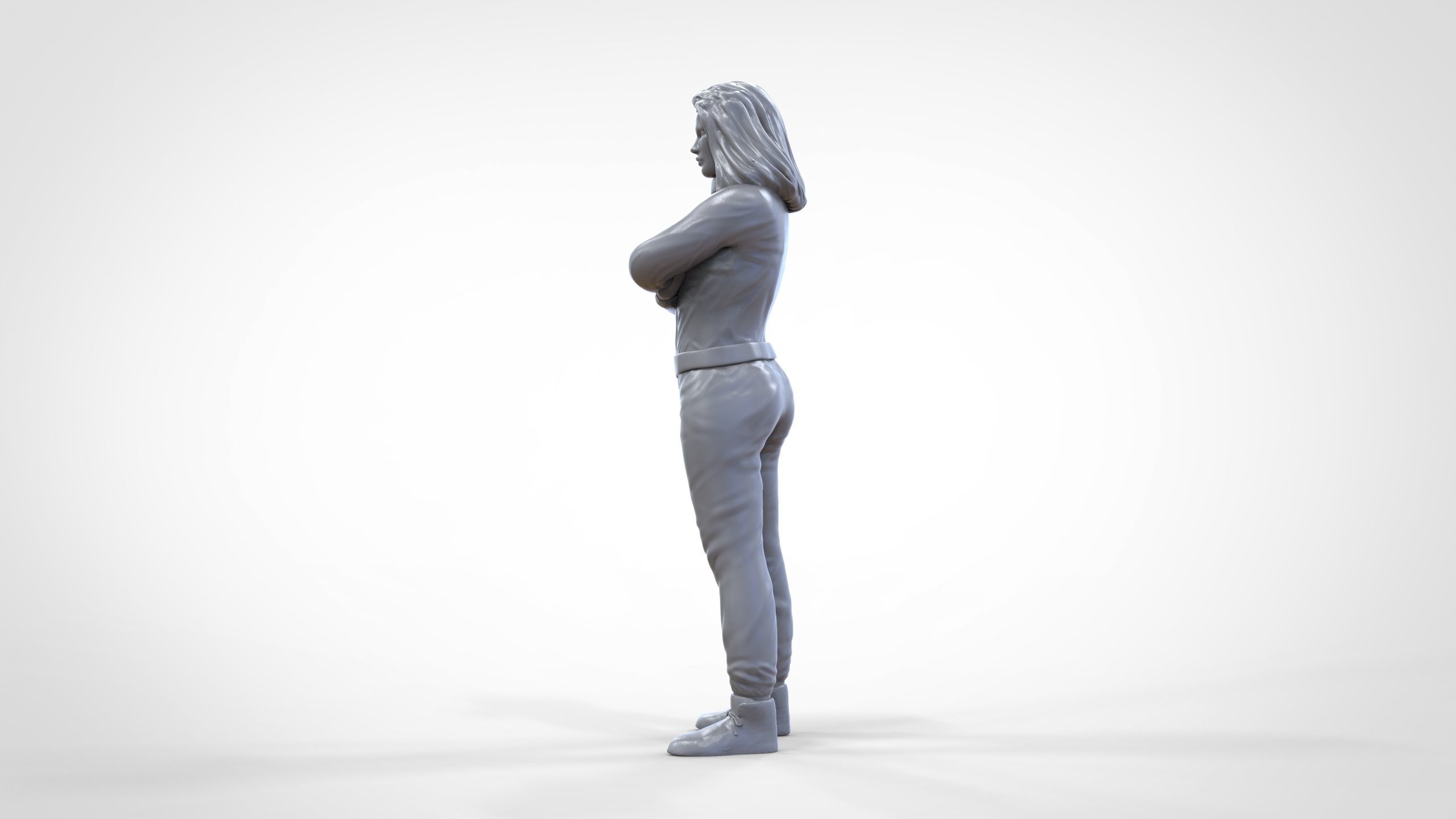 N5 Woman Race Driver Standing 3D print model_30