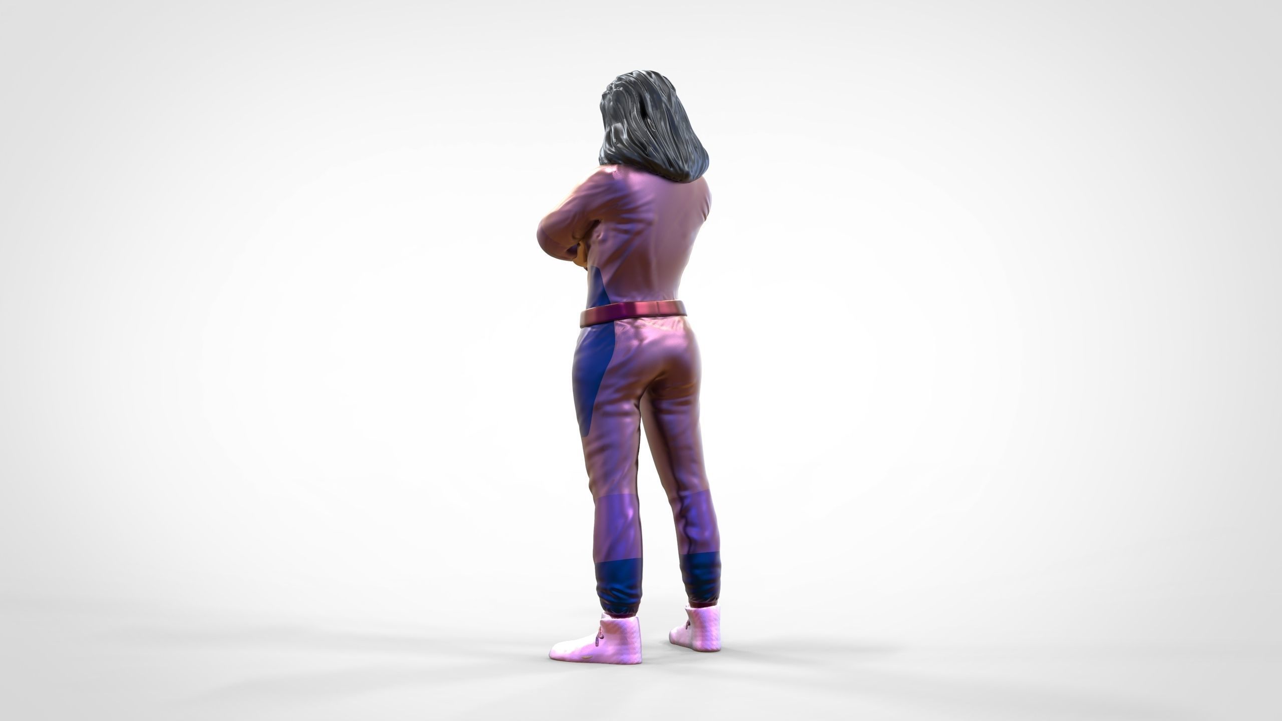N5 Woman Race Driver Standing 3D print model_13