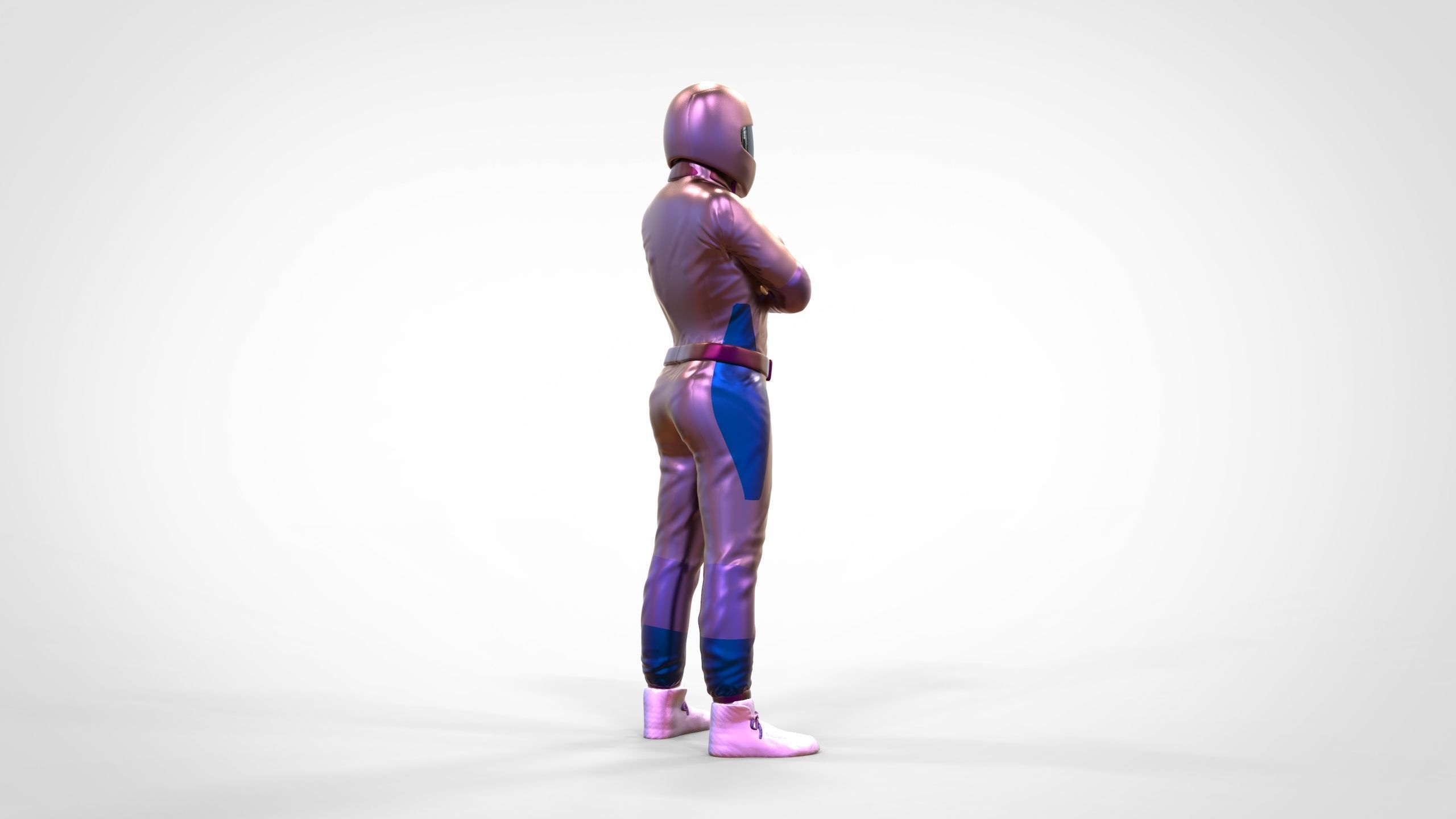 N5 Woman Race Driver Standing 3D print model_38
