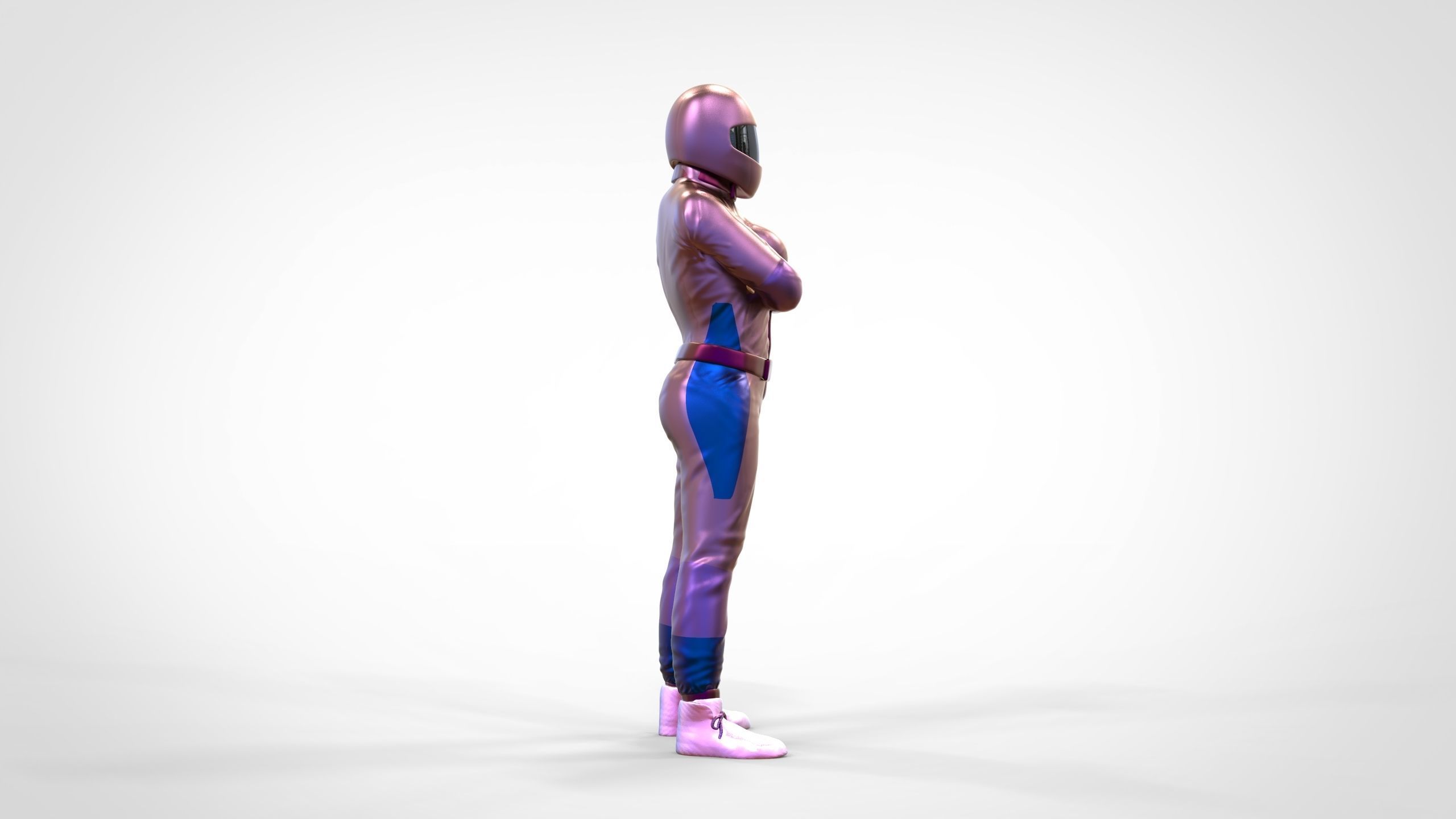 N5 Woman Race Driver Standing 3D print model_37