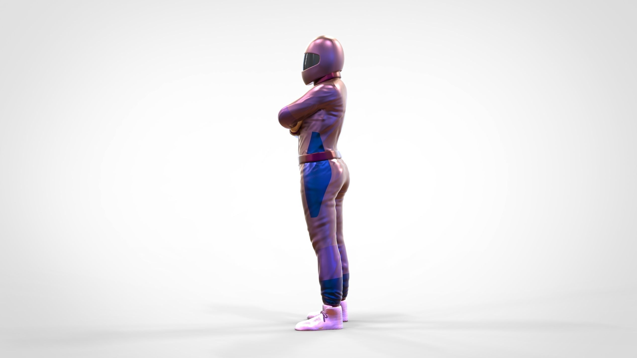 N5 Woman Race Driver Standing 3D print model_41