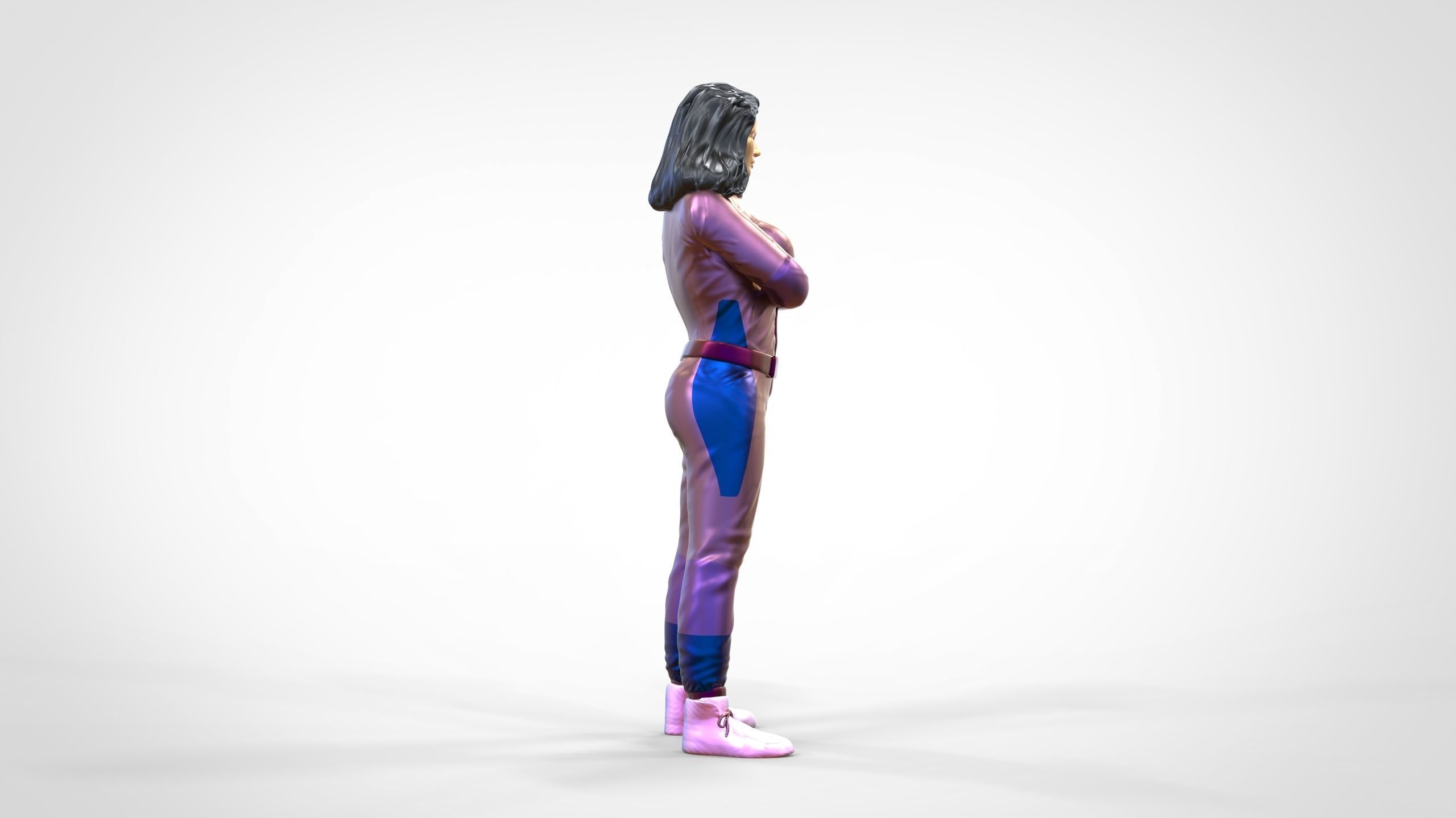 N5 Woman Race Driver Standing 3D print model_6