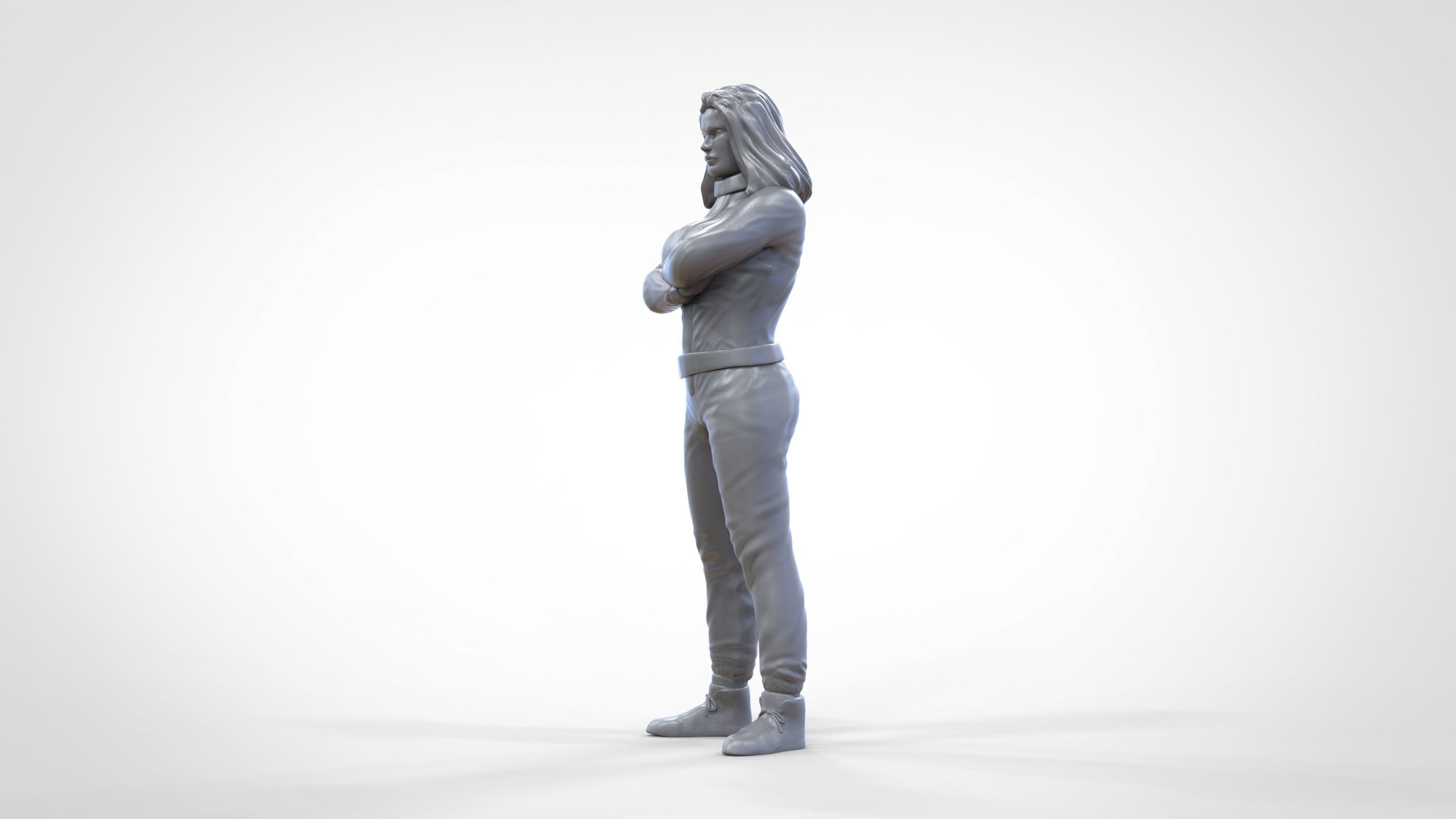 N5 Woman Race Driver Standing 3D print model_31