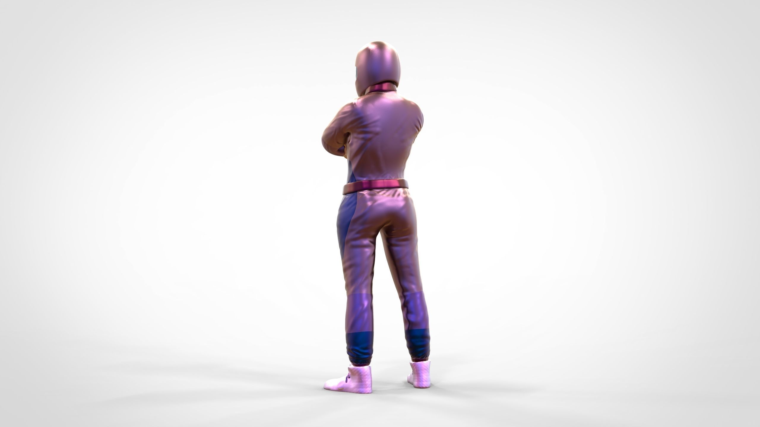 N5 Woman Race Driver Standing 3D print model_40