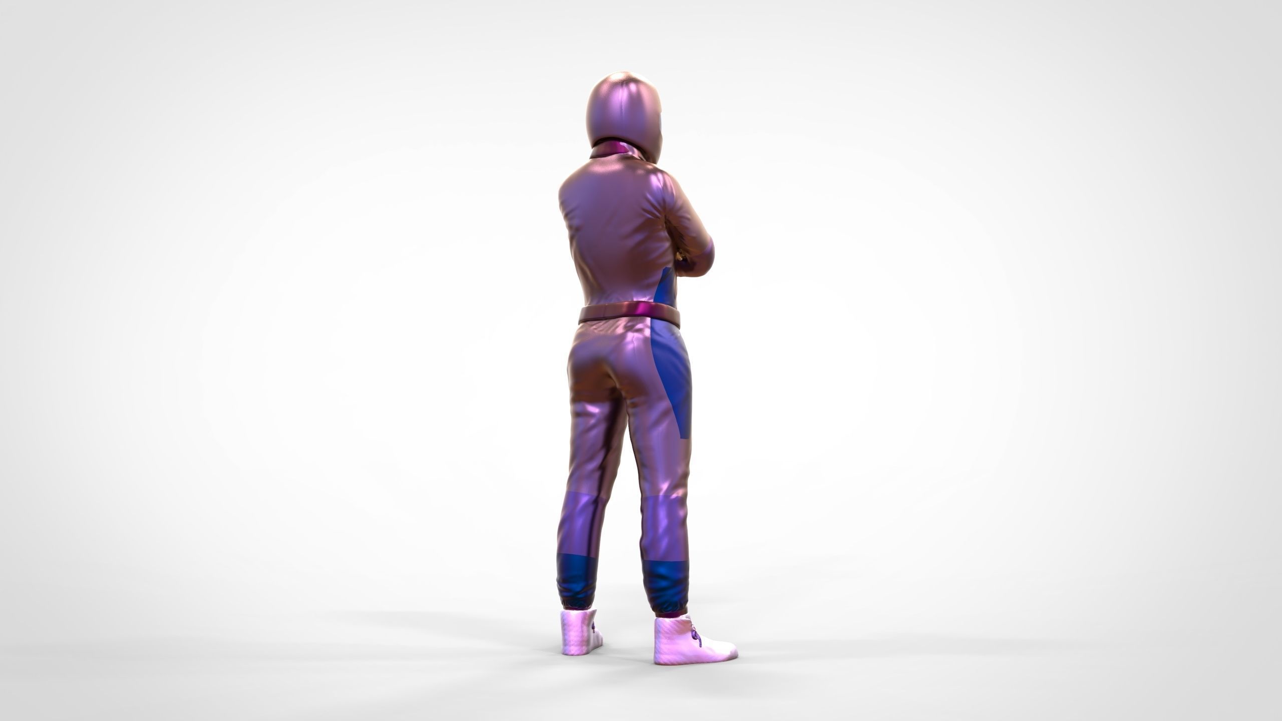 N5 Woman Race Driver Standing 3D print model_39