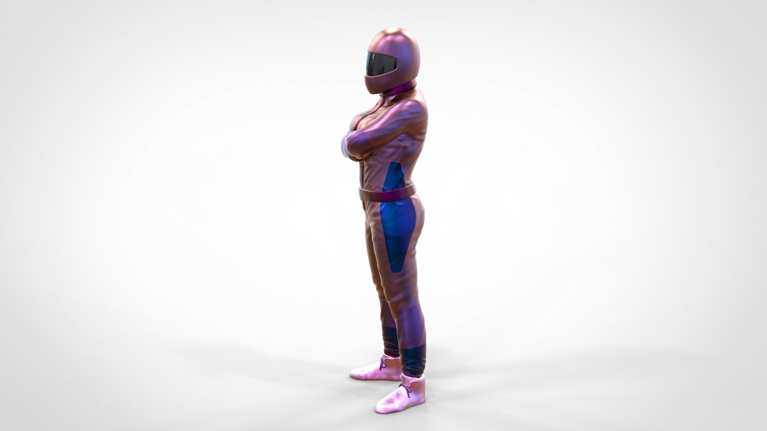 N5 Woman Race Driver Standing 3D print model_8