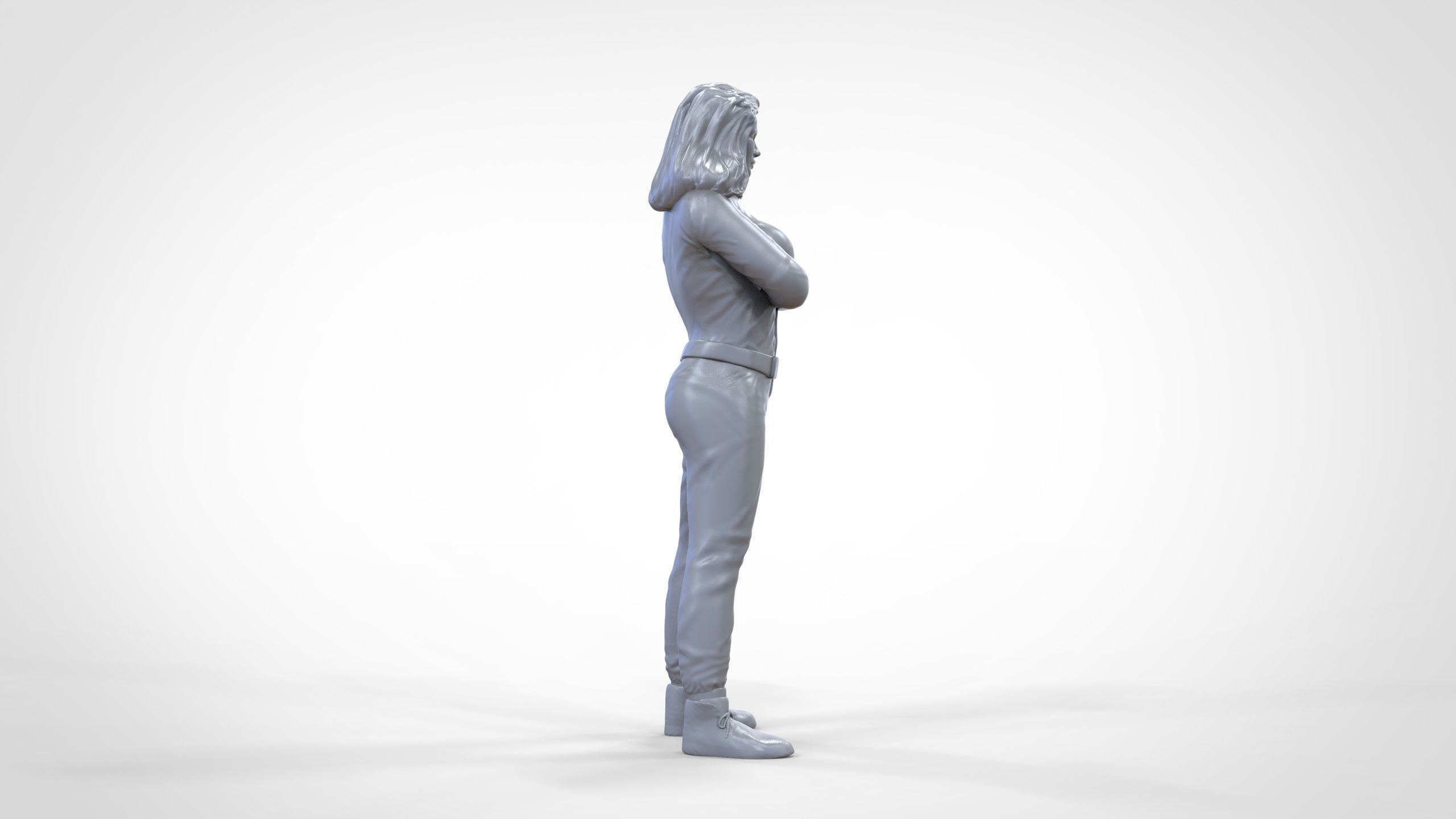 N5 Woman Race Driver Standing 3D print model_26