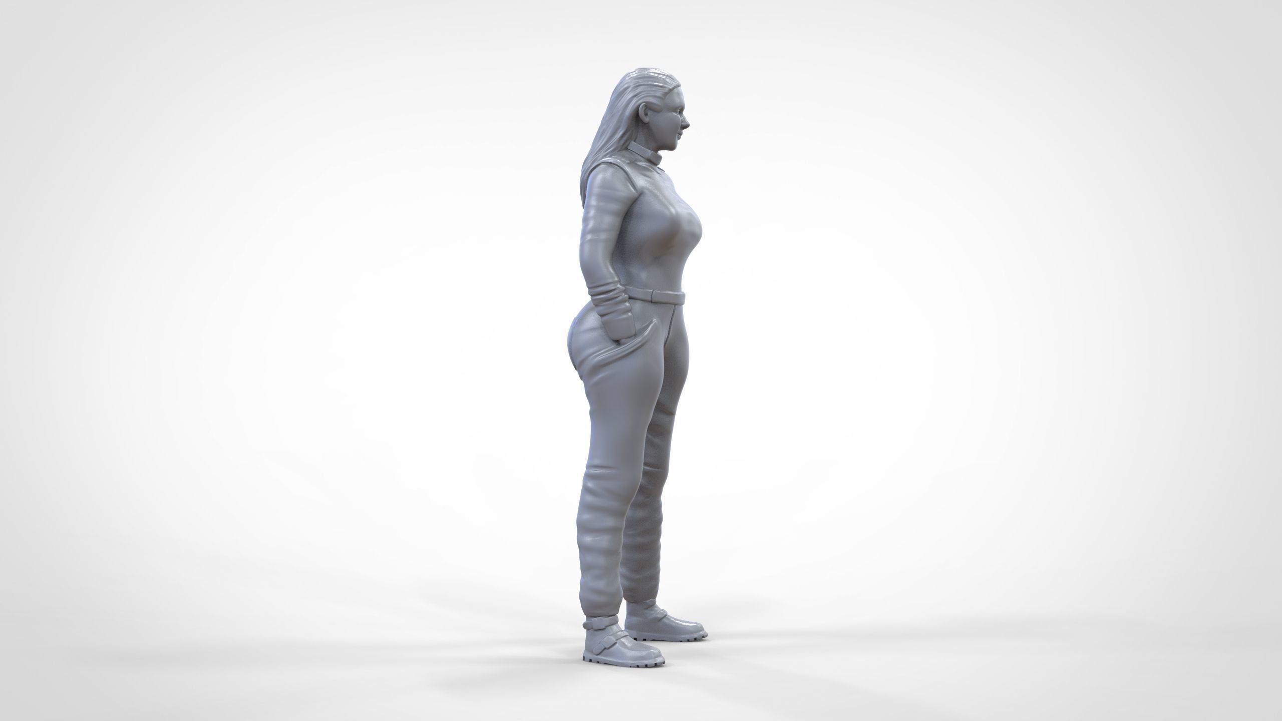 N6 Woman Race Driver Standing 3D print model_39