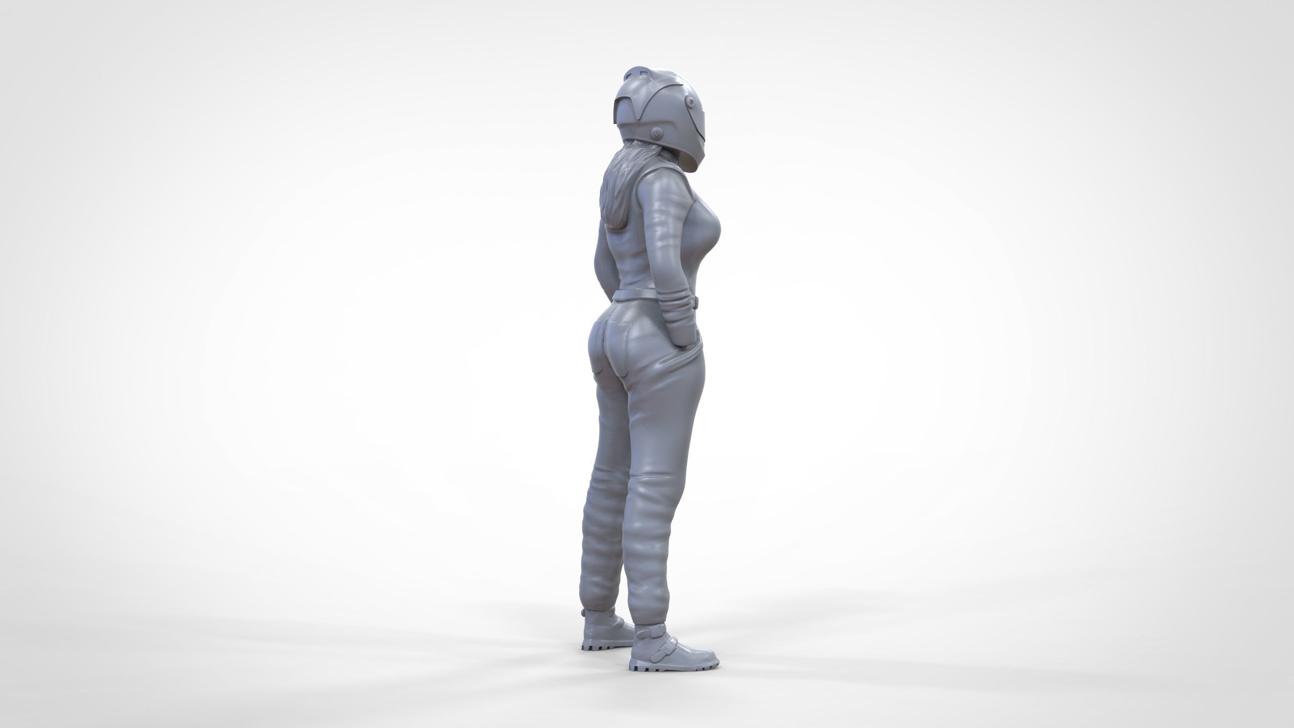 N6 Woman Race Driver Standing 3D print model_15