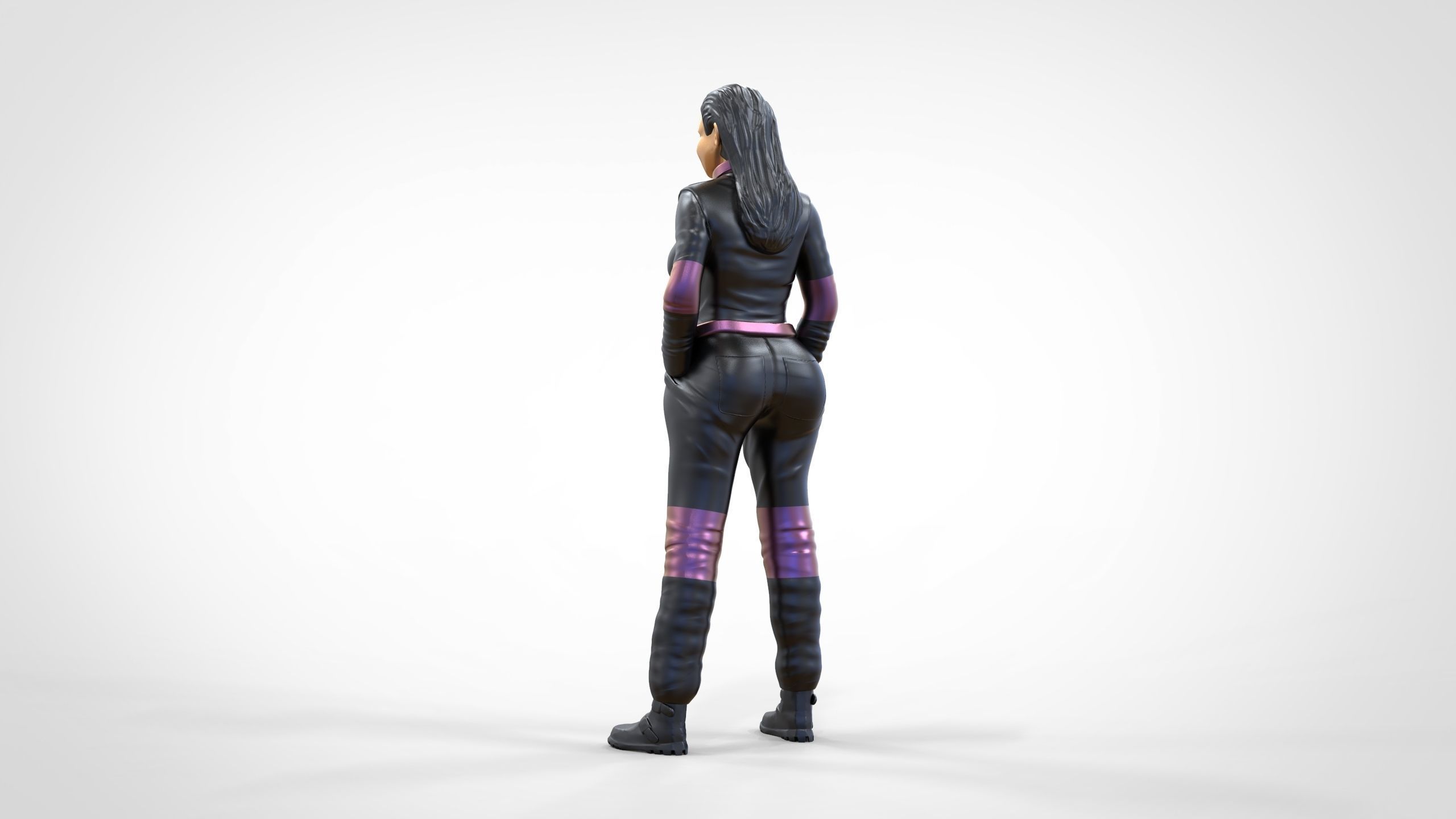N6 Woman Race Driver Standing 3D print model_27