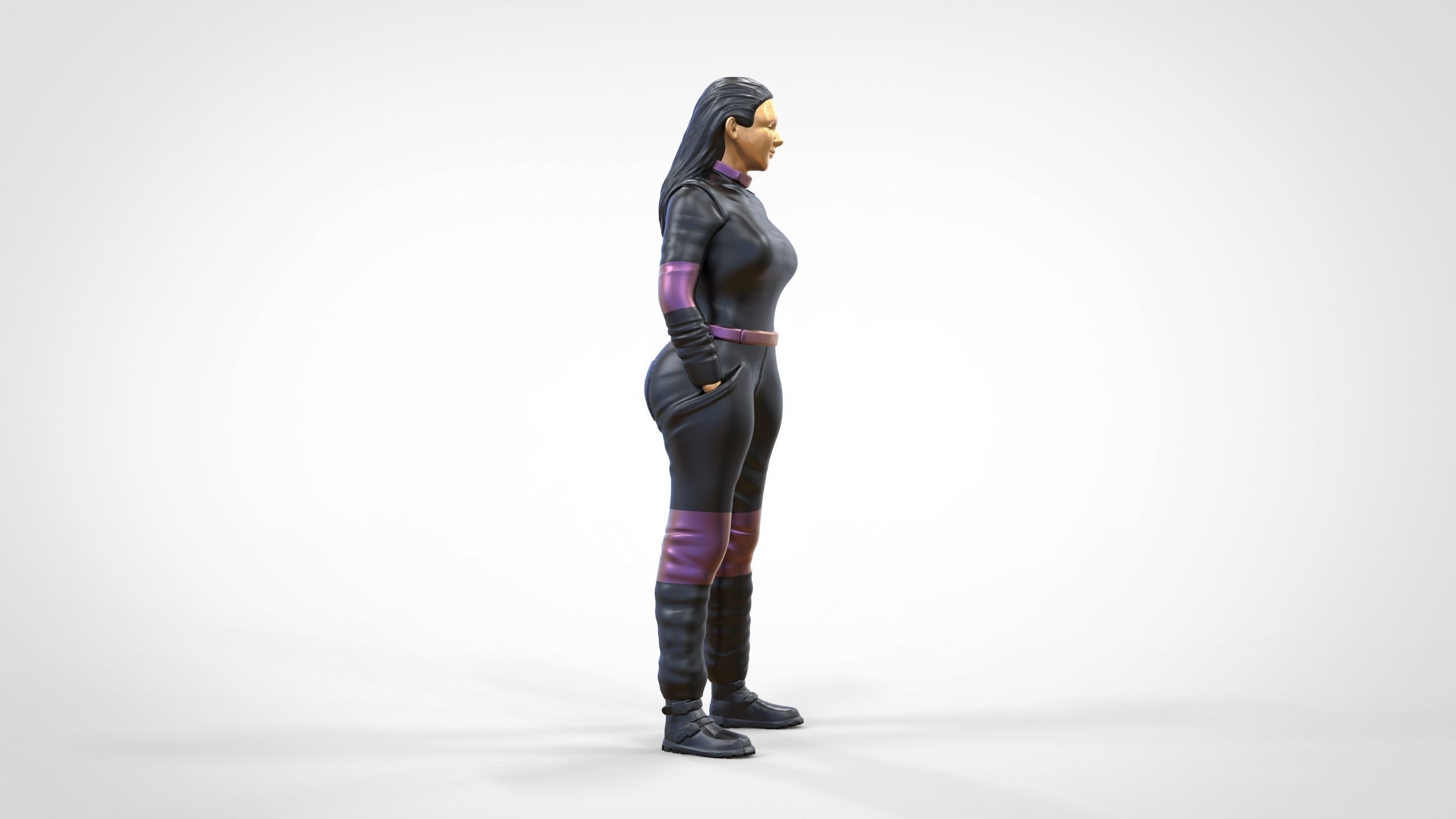 N6 Woman Race Driver Standing 3D print model_22