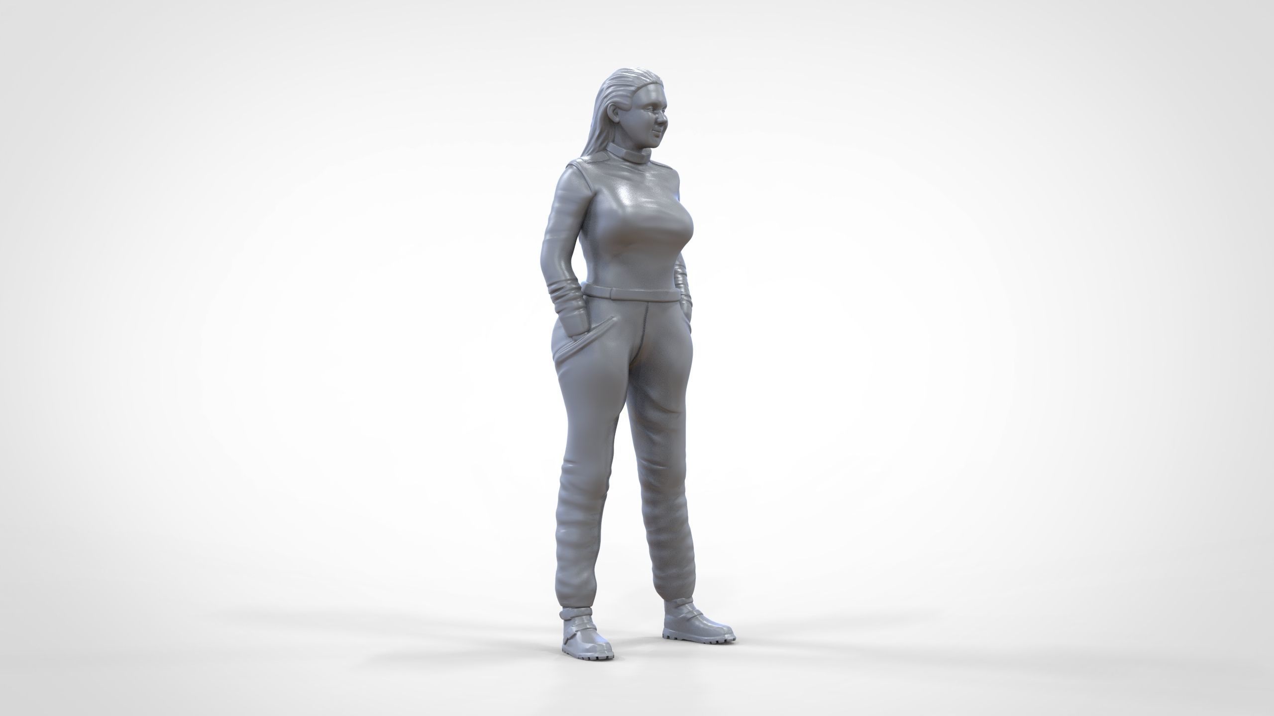 N6 Woman Race Driver Standing 3D print model_47