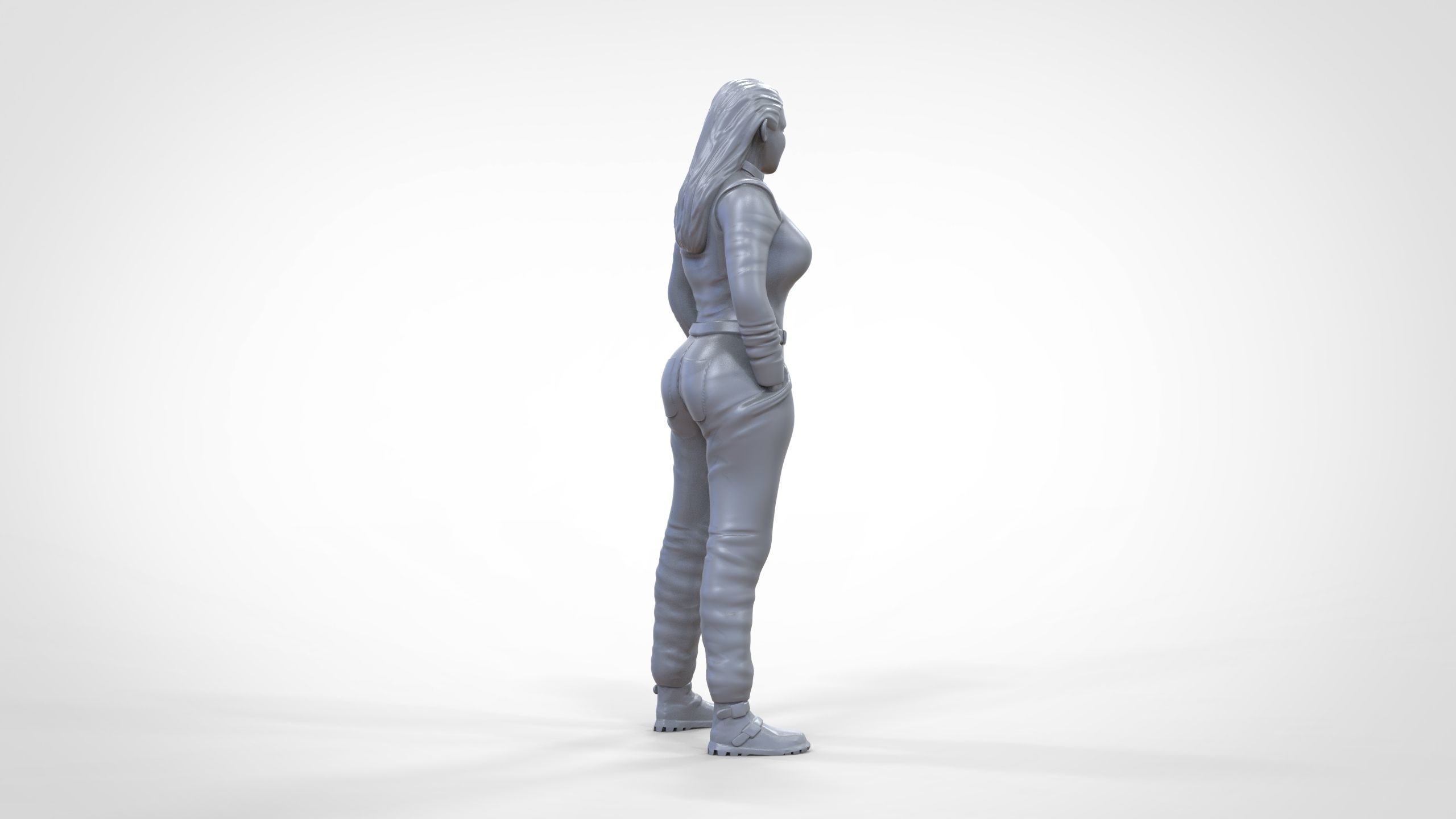 N6 Woman Race Driver Standing 3D print model_41