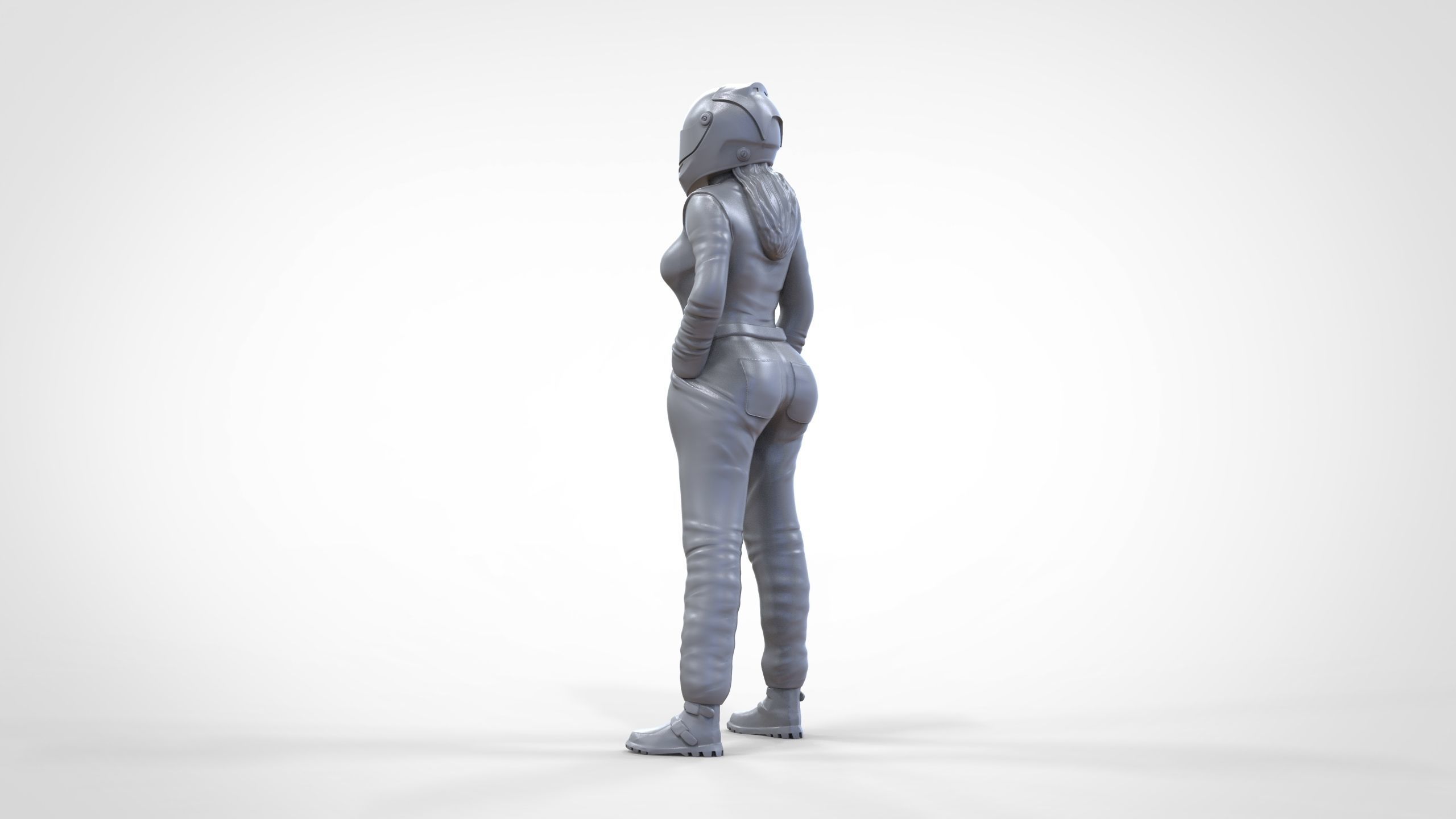 N6 Woman Race Driver Standing 3D print model_17