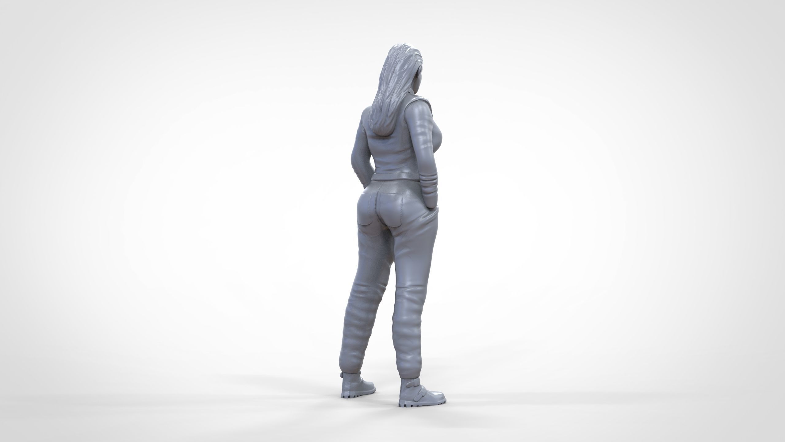N6 Woman Race Driver Standing 3D print model_42