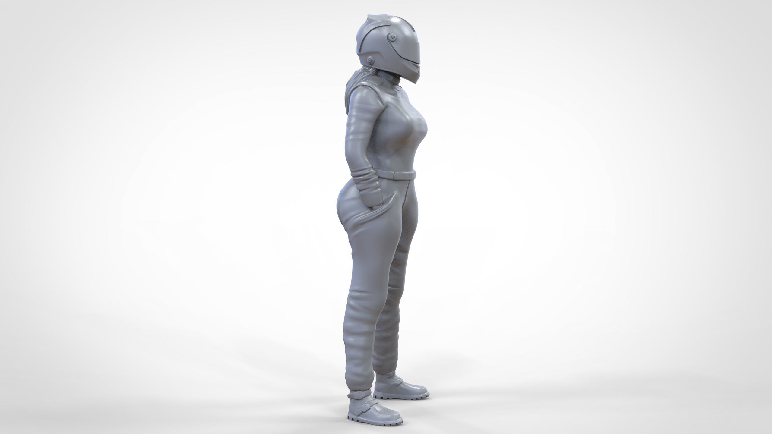 N6 Woman Race Driver Standing 3D print model_14