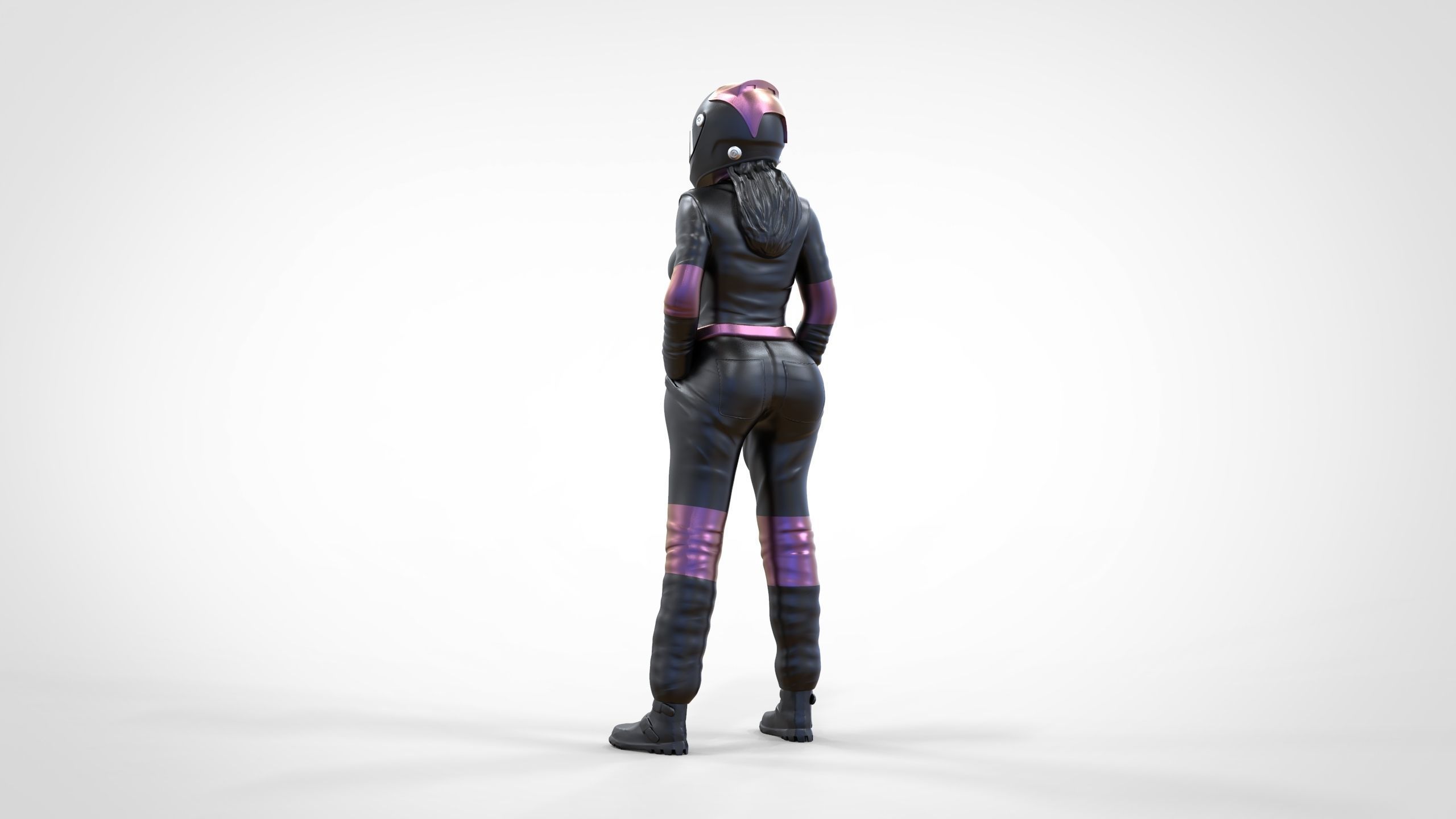 N6 Woman Race Driver Standing 3D print model_38