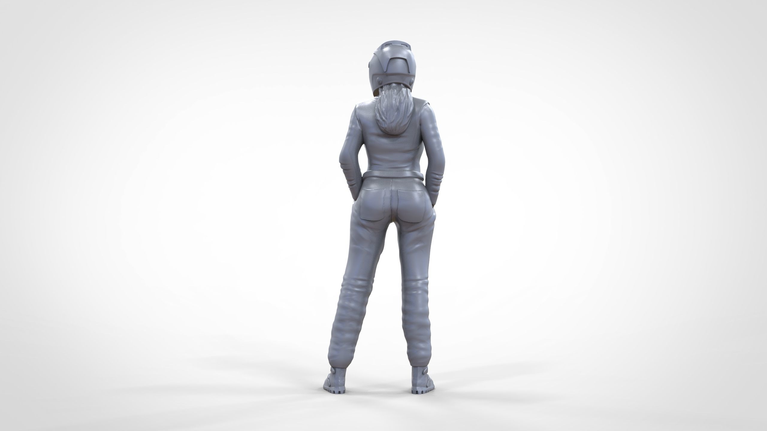 N6 Woman Race Driver Standing 3D print model_16