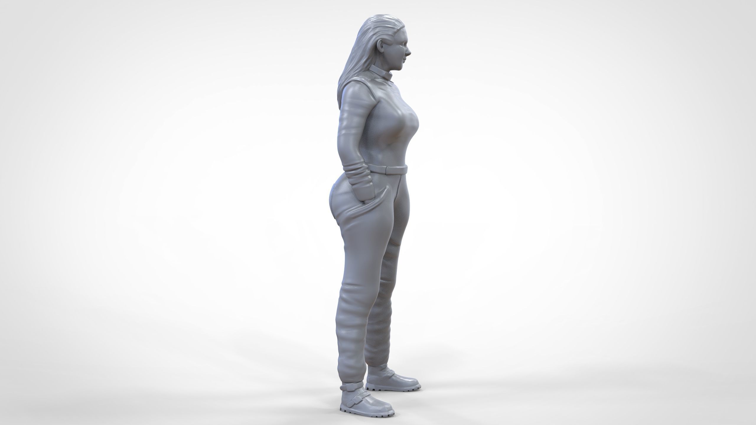 N6 Woman Race Driver Standing 3D print model_32