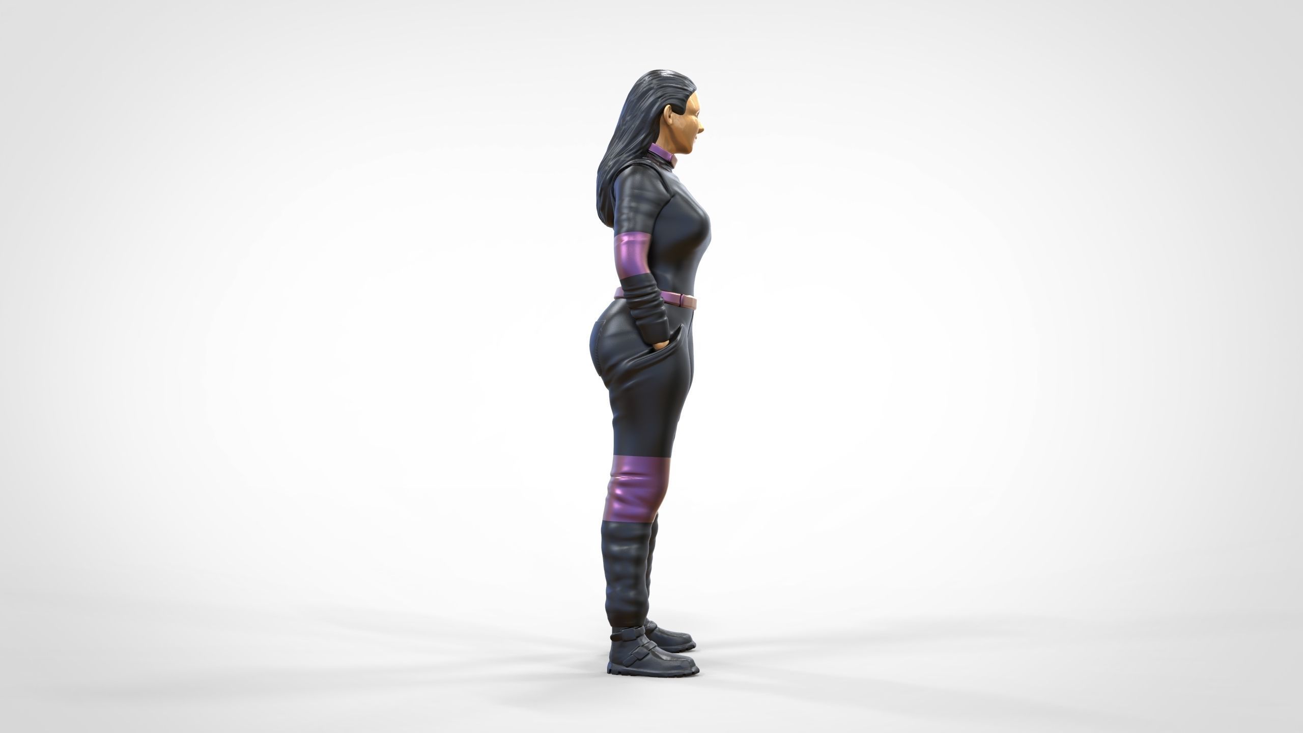 N6 Woman Race Driver Standing 3D print model_24