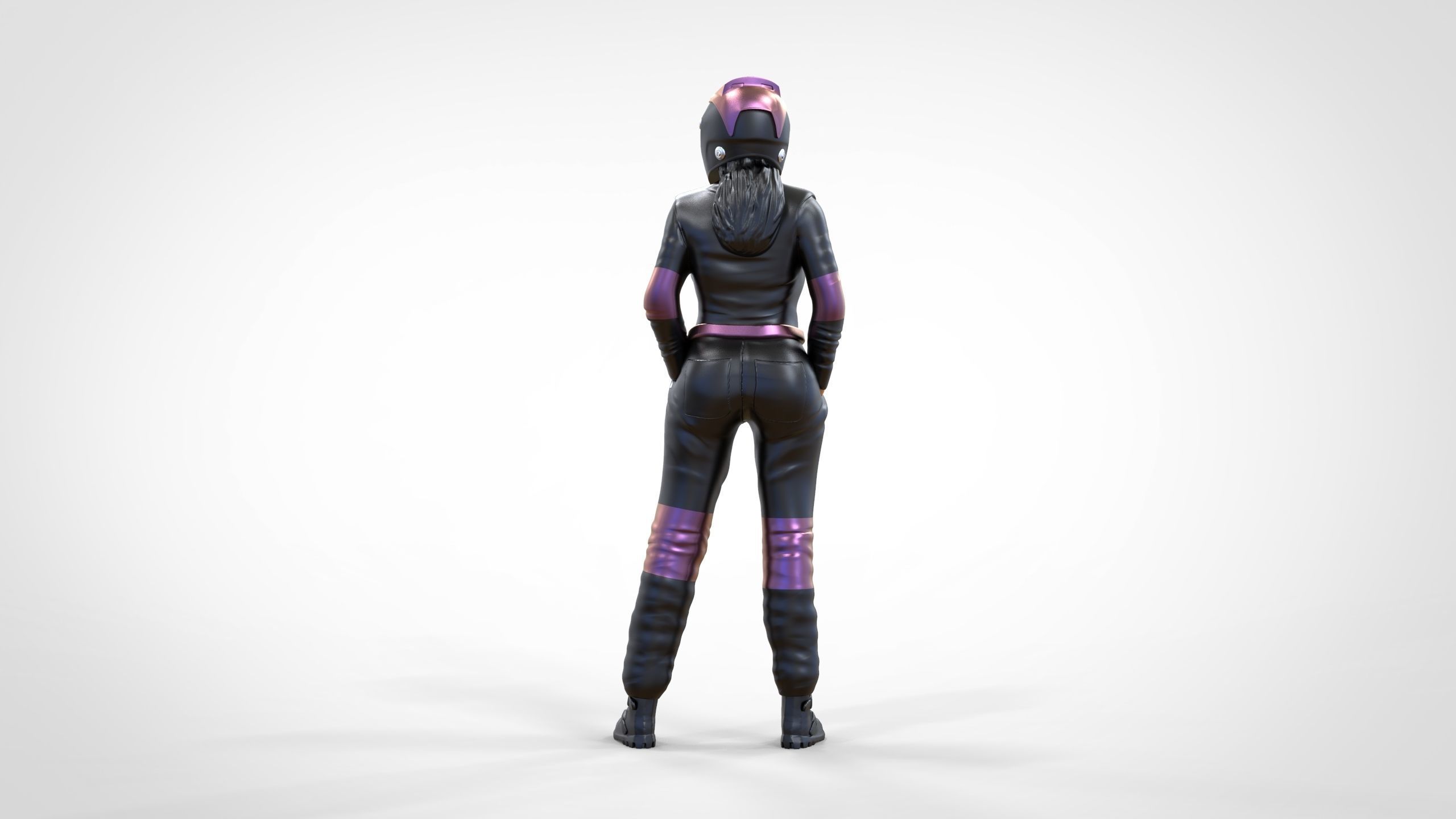 N6 Woman Race Driver Standing 3D print model_36