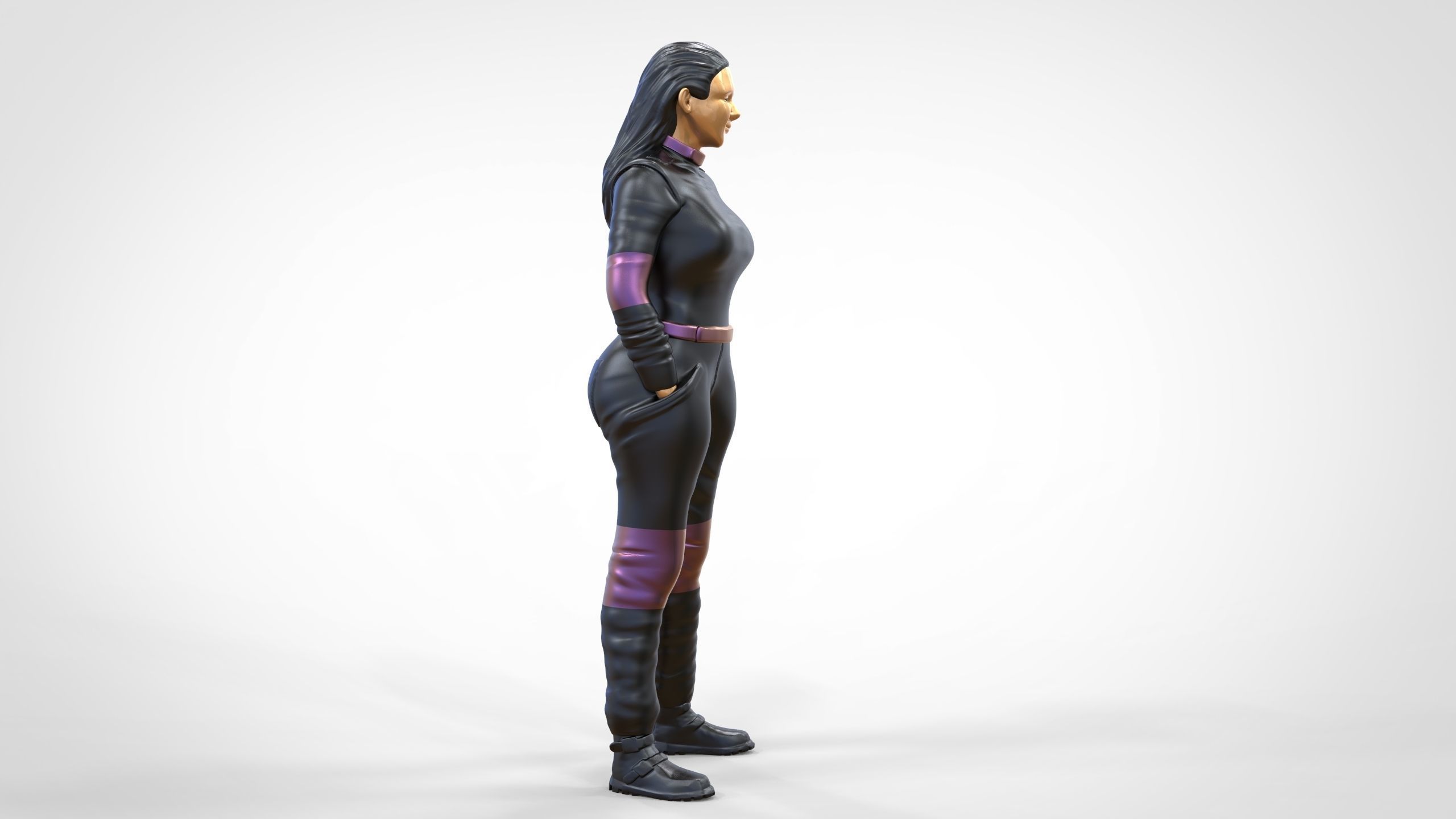 N6 Woman Race Driver Standing 3D print model_49