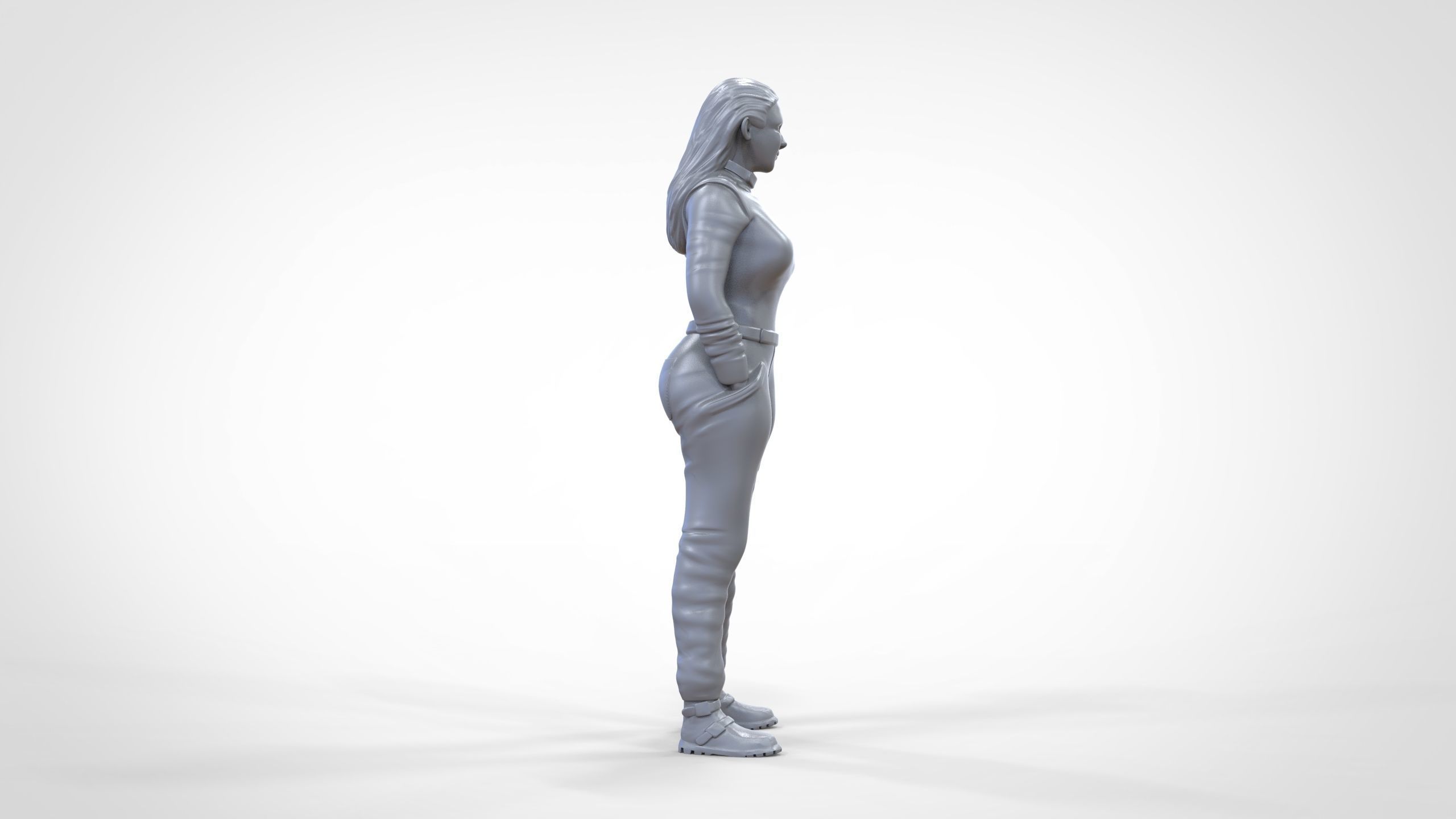 N6 Woman Race Driver Standing 3D print model_40