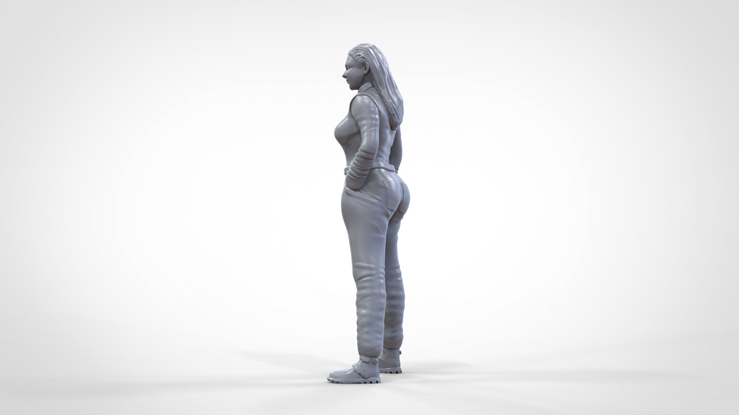 N6 Woman Race Driver Standing 3D print model_44