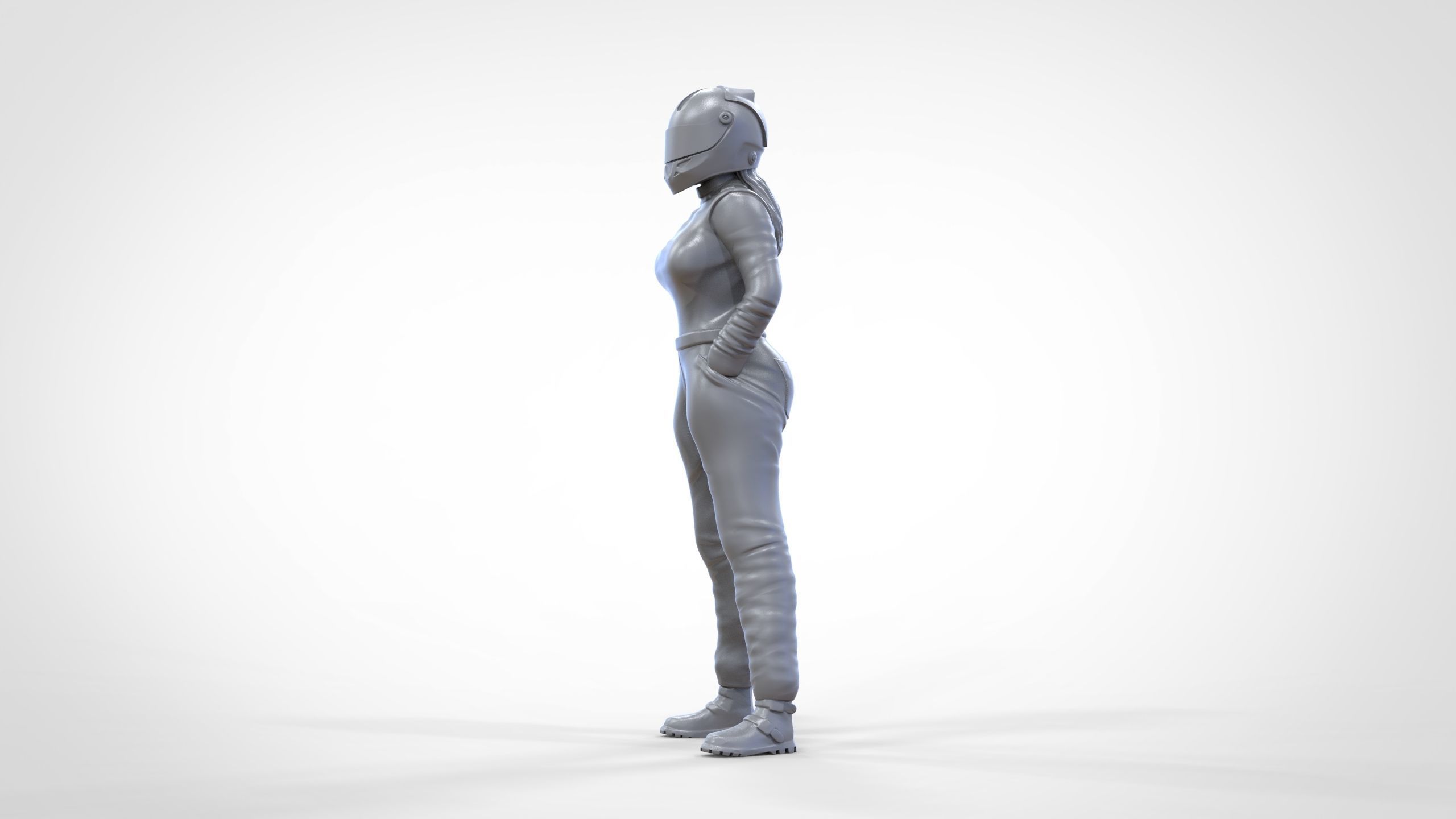 N6 Woman Race Driver Standing 3D print model_18
