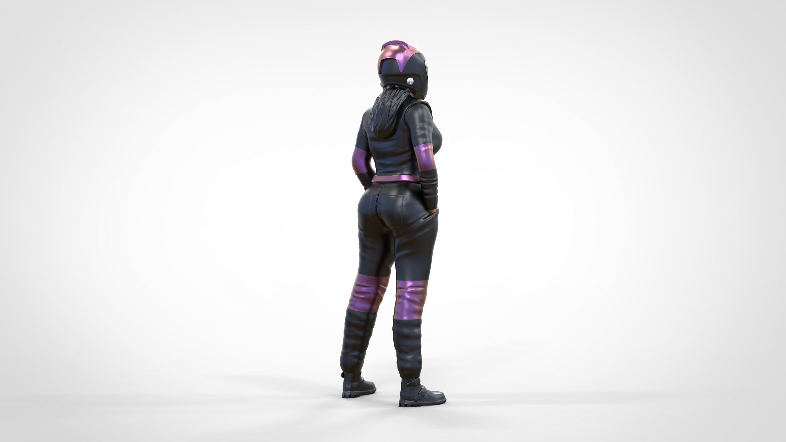 N6 Woman Race Driver Standing 3D print model_34