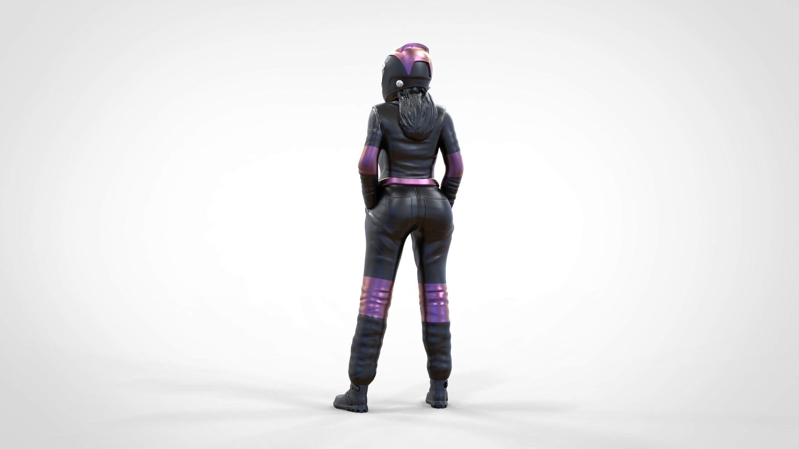 N6 Woman Race Driver Standing 3D print model_37