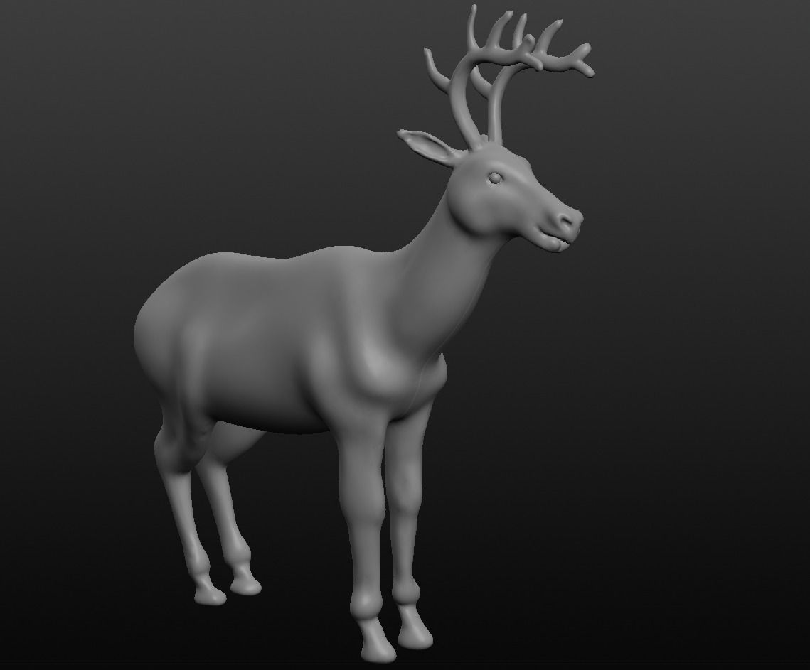 antler deer 3D model_2