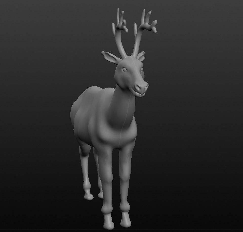 antler deer 3D model_1