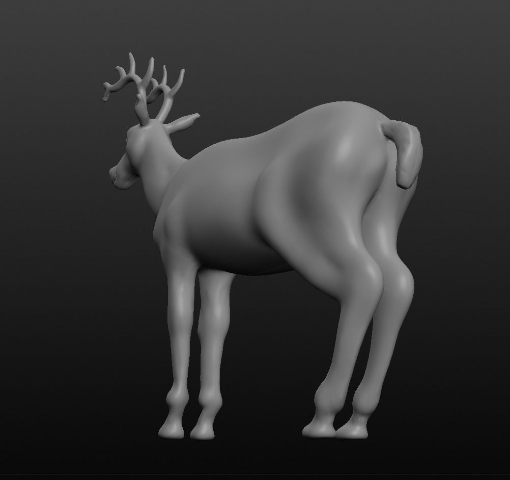 antler deer 3D model_4