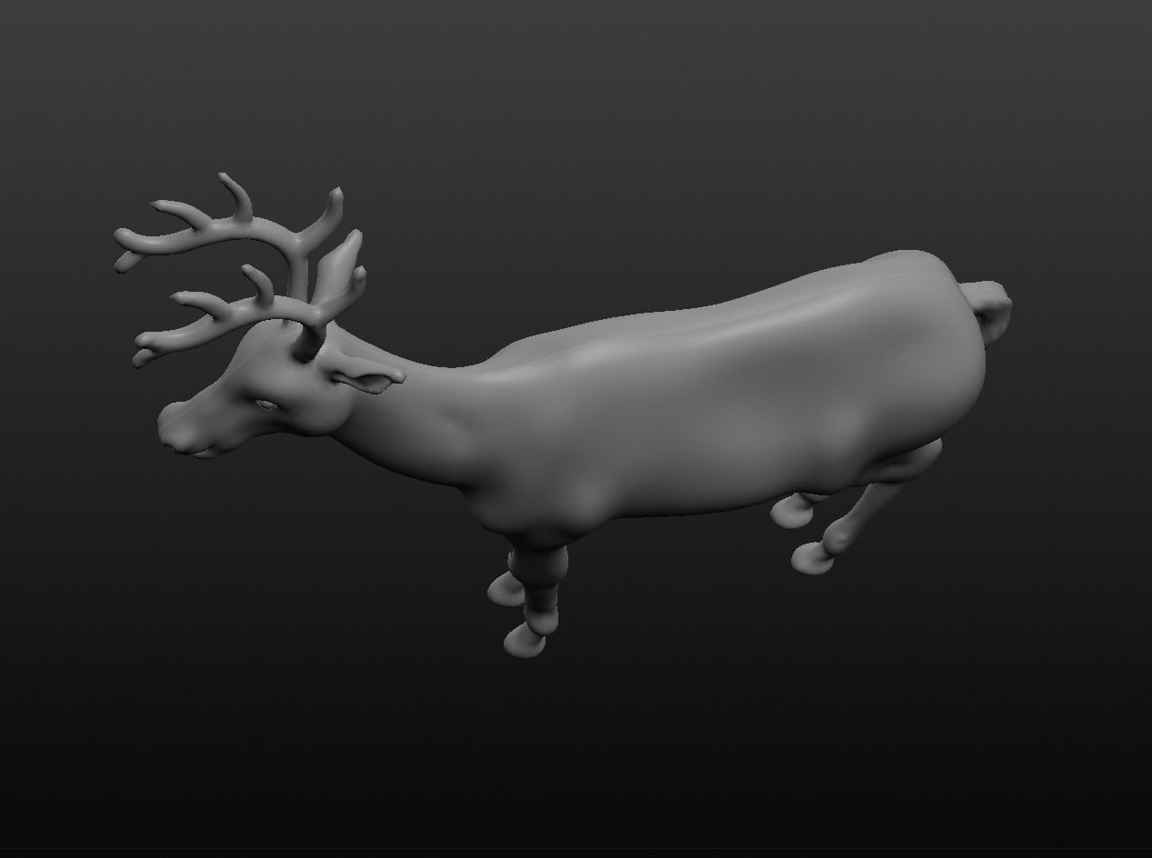 antler deer 3D model_6