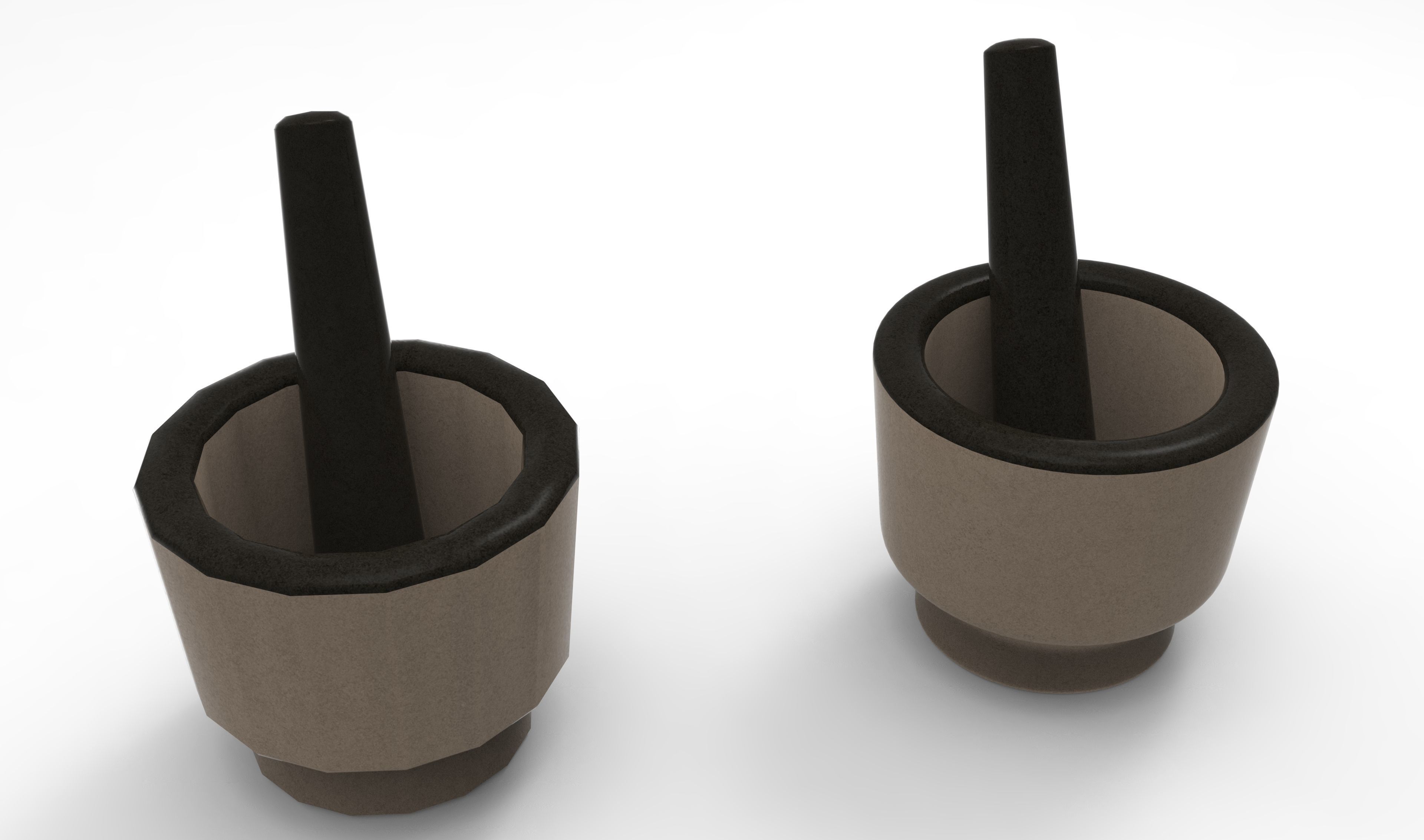 Mortar and Pestle Low-poly 3D model_11