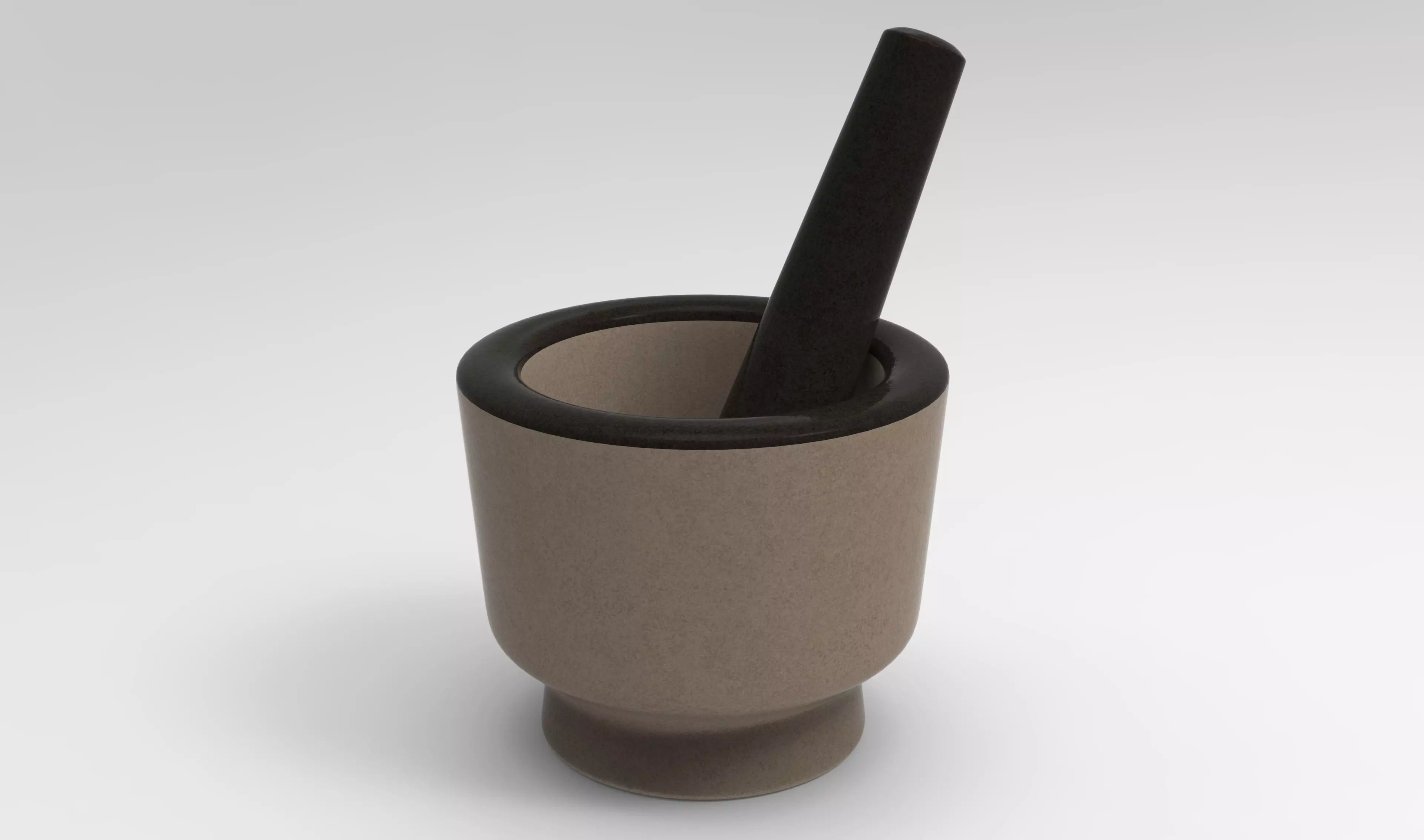 Mortar and Pestle Low-poly 3D model_0