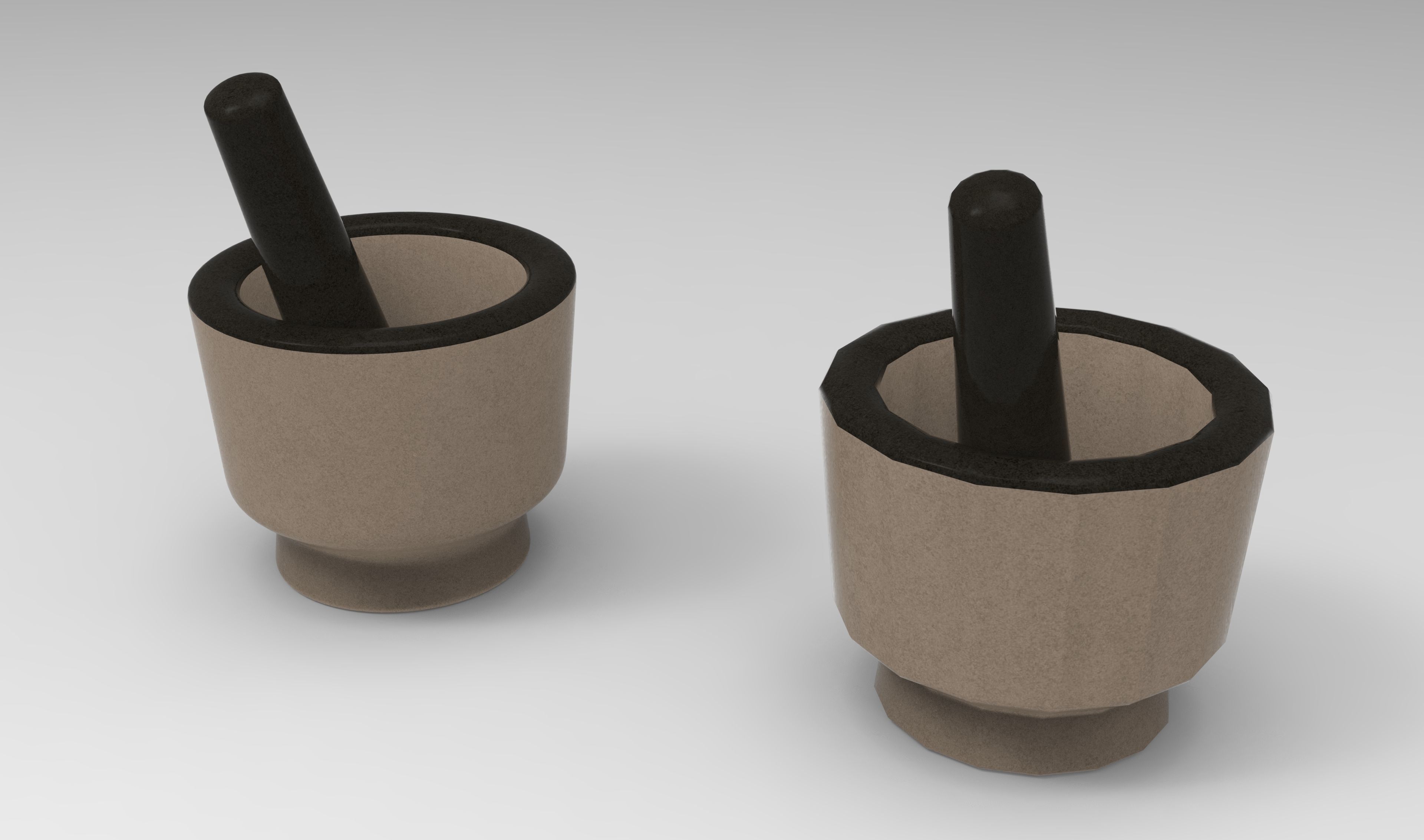 Mortar and Pestle Low-poly 3D model_13