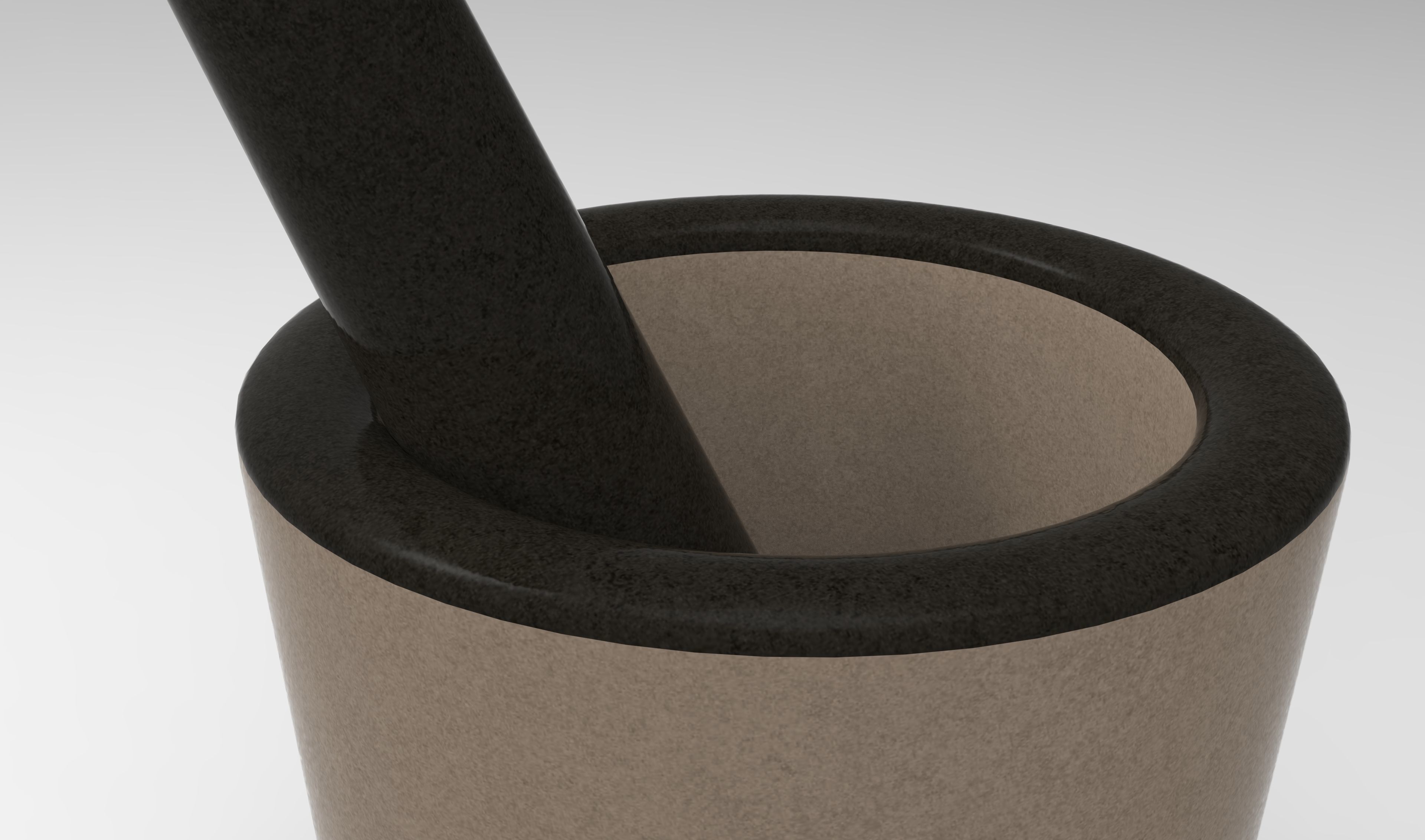 Mortar and Pestle Low-poly 3D model_3